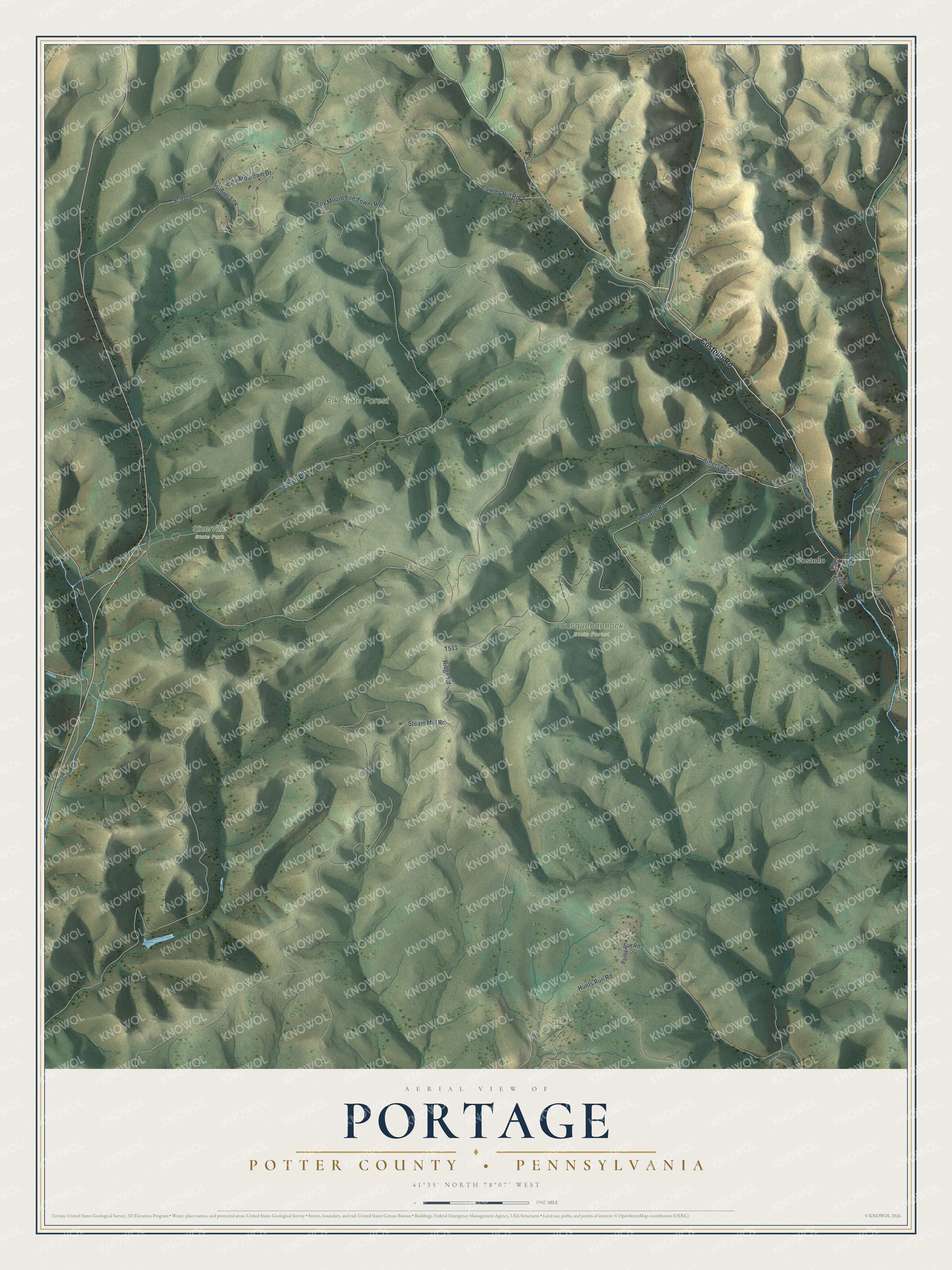 Watermarked full-map preview of Portage, Pennsylvania
