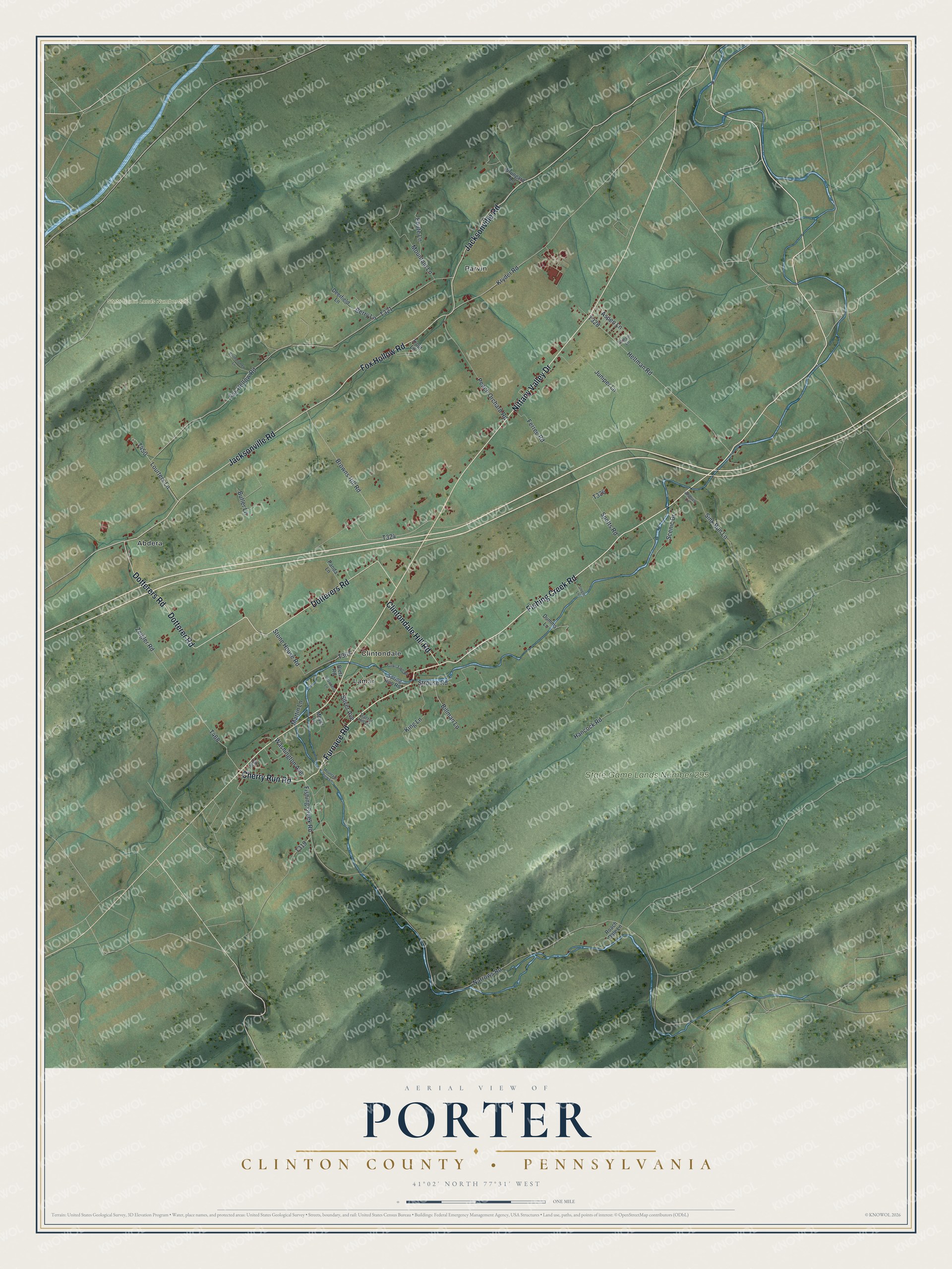 Watermarked full-map preview of Porter, Pennsylvania