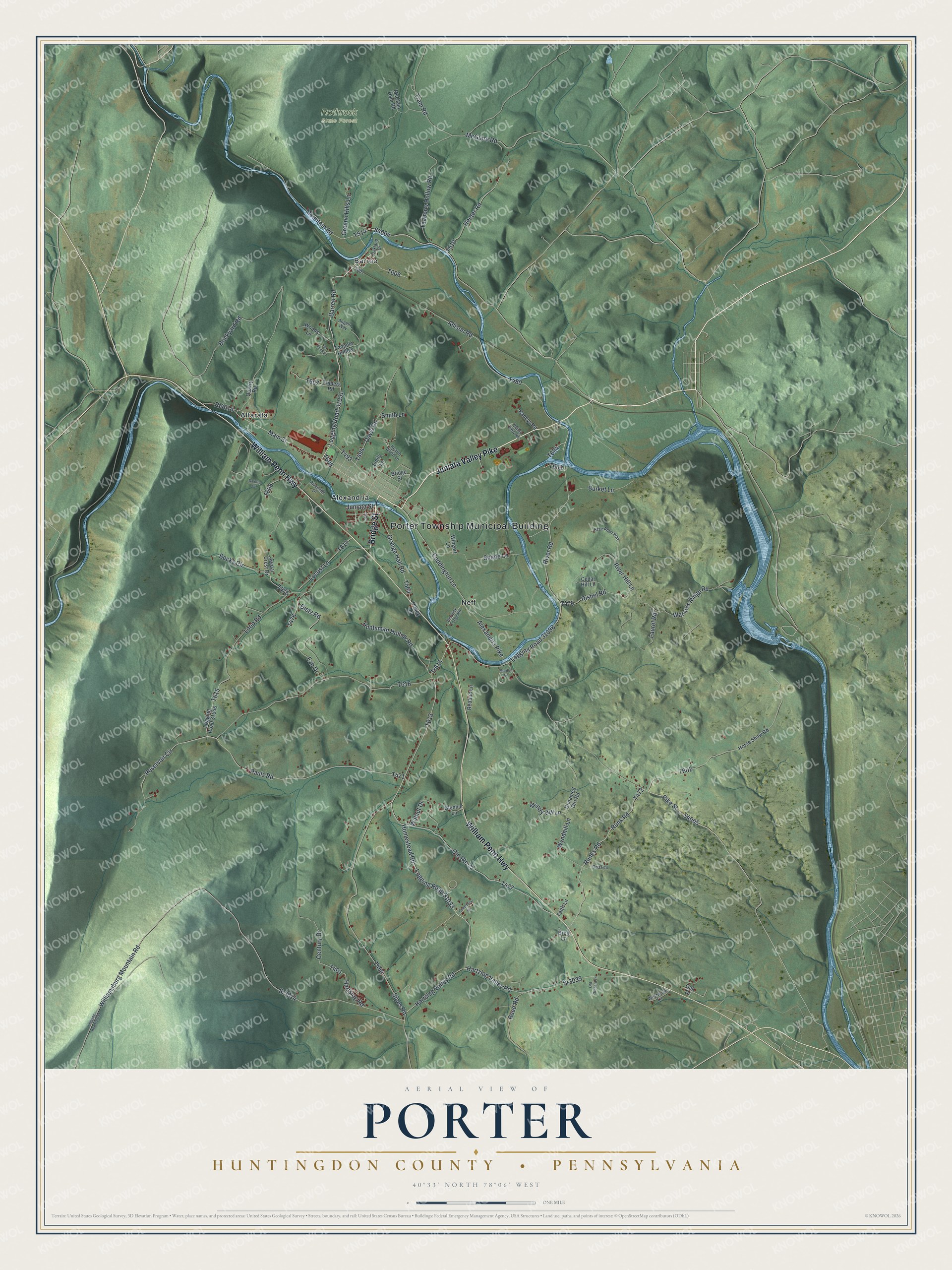 Watermarked full-map preview of Porter, Pennsylvania