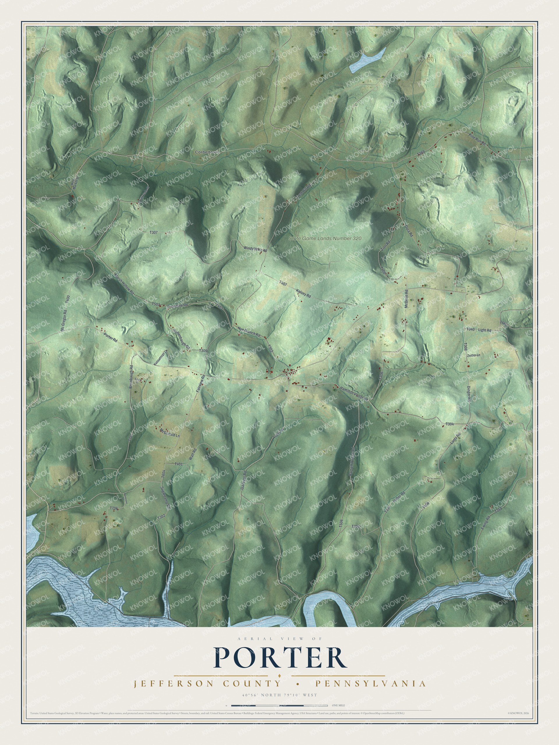 Watermarked full-map preview of Porter, Pennsylvania