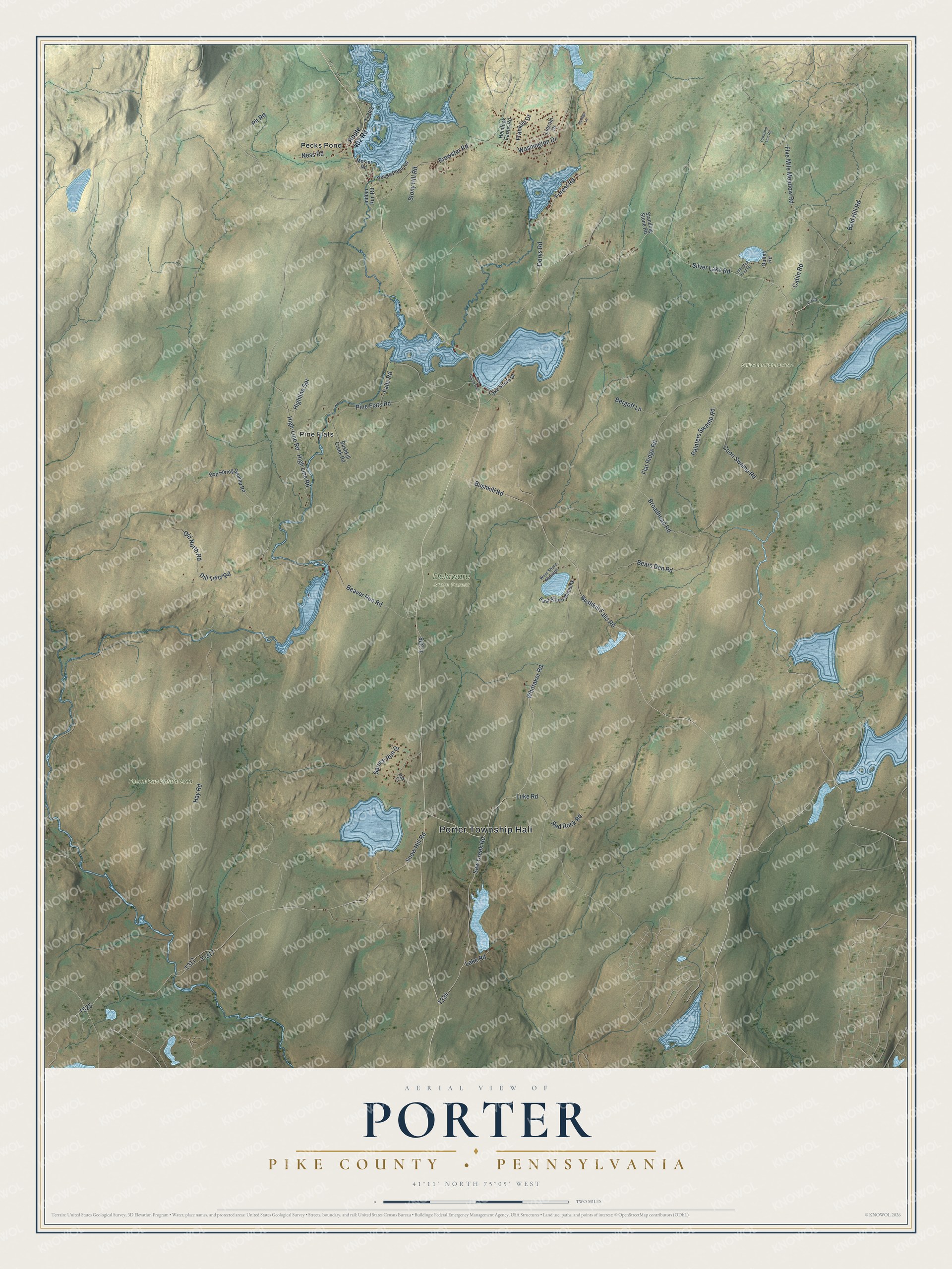 Watermarked full-map preview of Porter, Pennsylvania