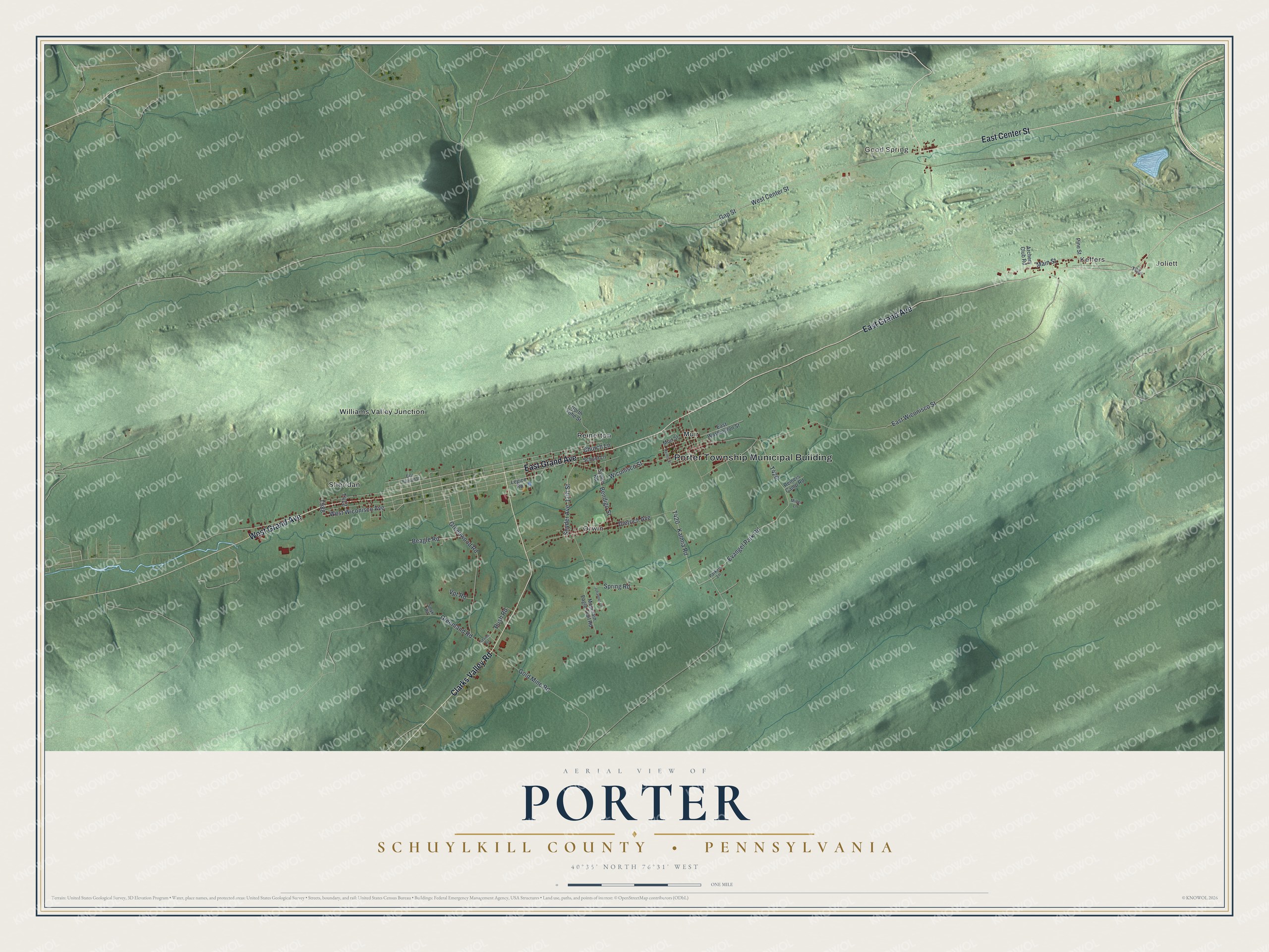 Watermarked full-map preview of Porter, Pennsylvania