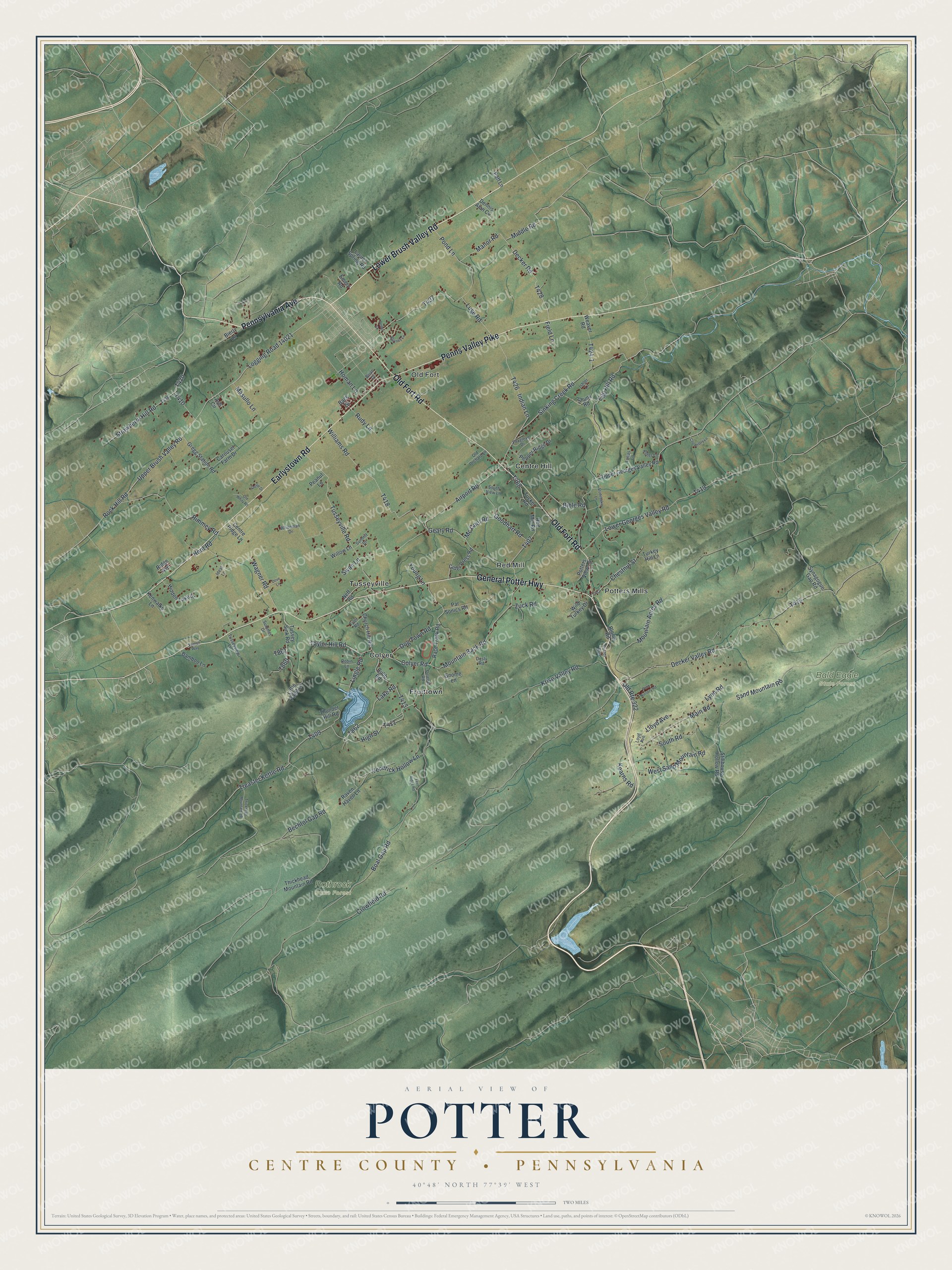Watermarked full-map preview of Potter, Pennsylvania