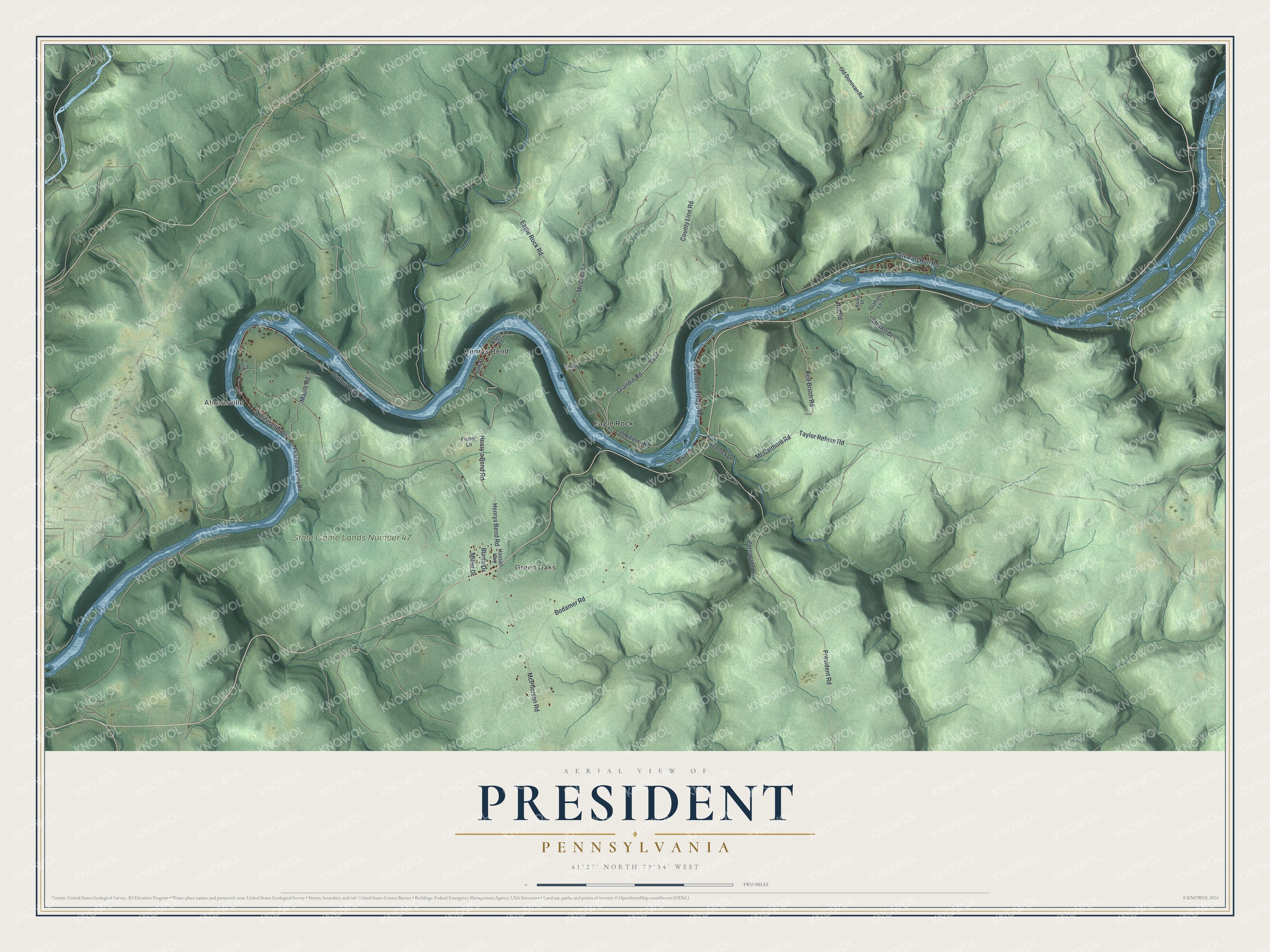 Watermarked full-map preview of President, Pennsylvania