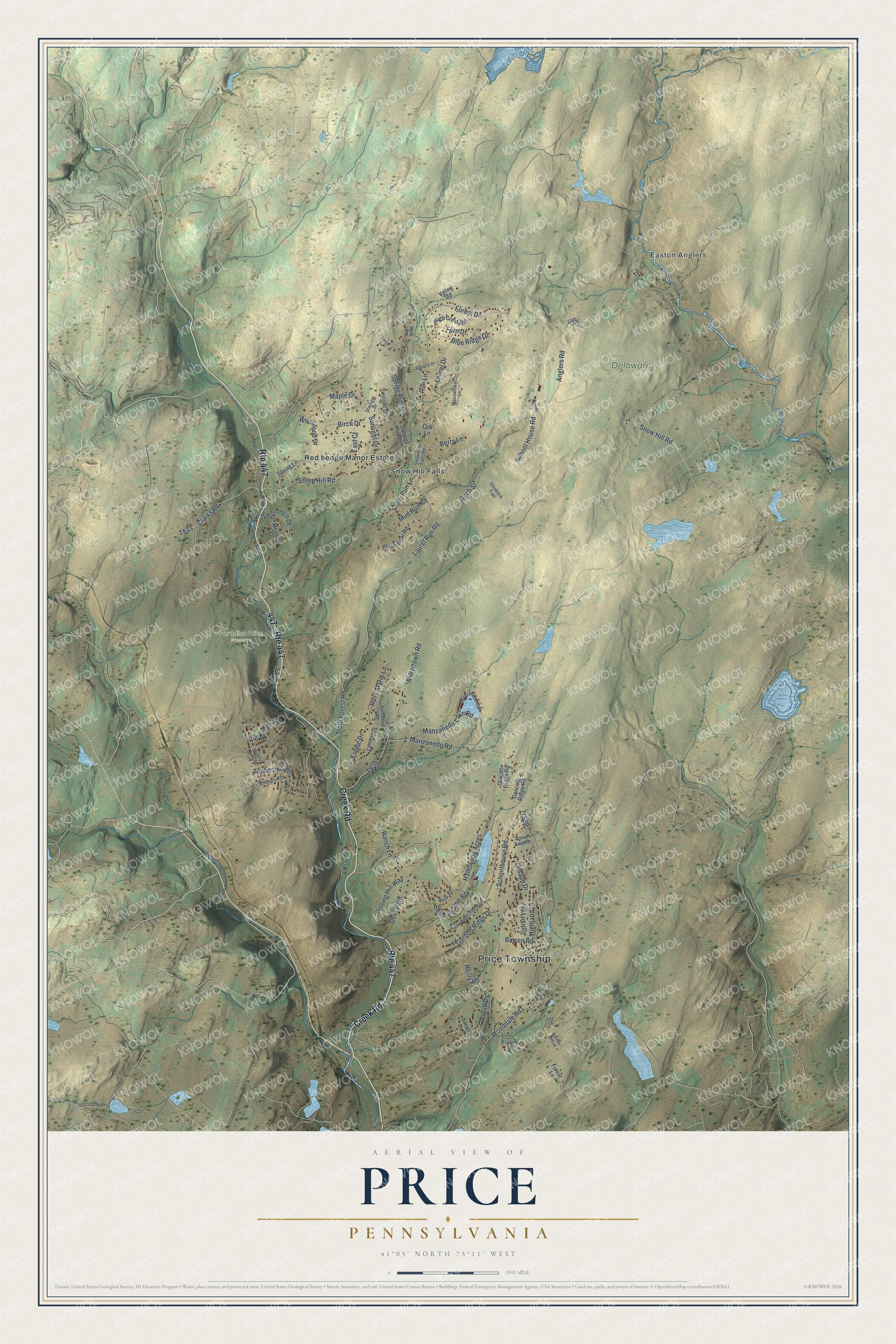 Watermarked full-map preview of Price, Pennsylvania