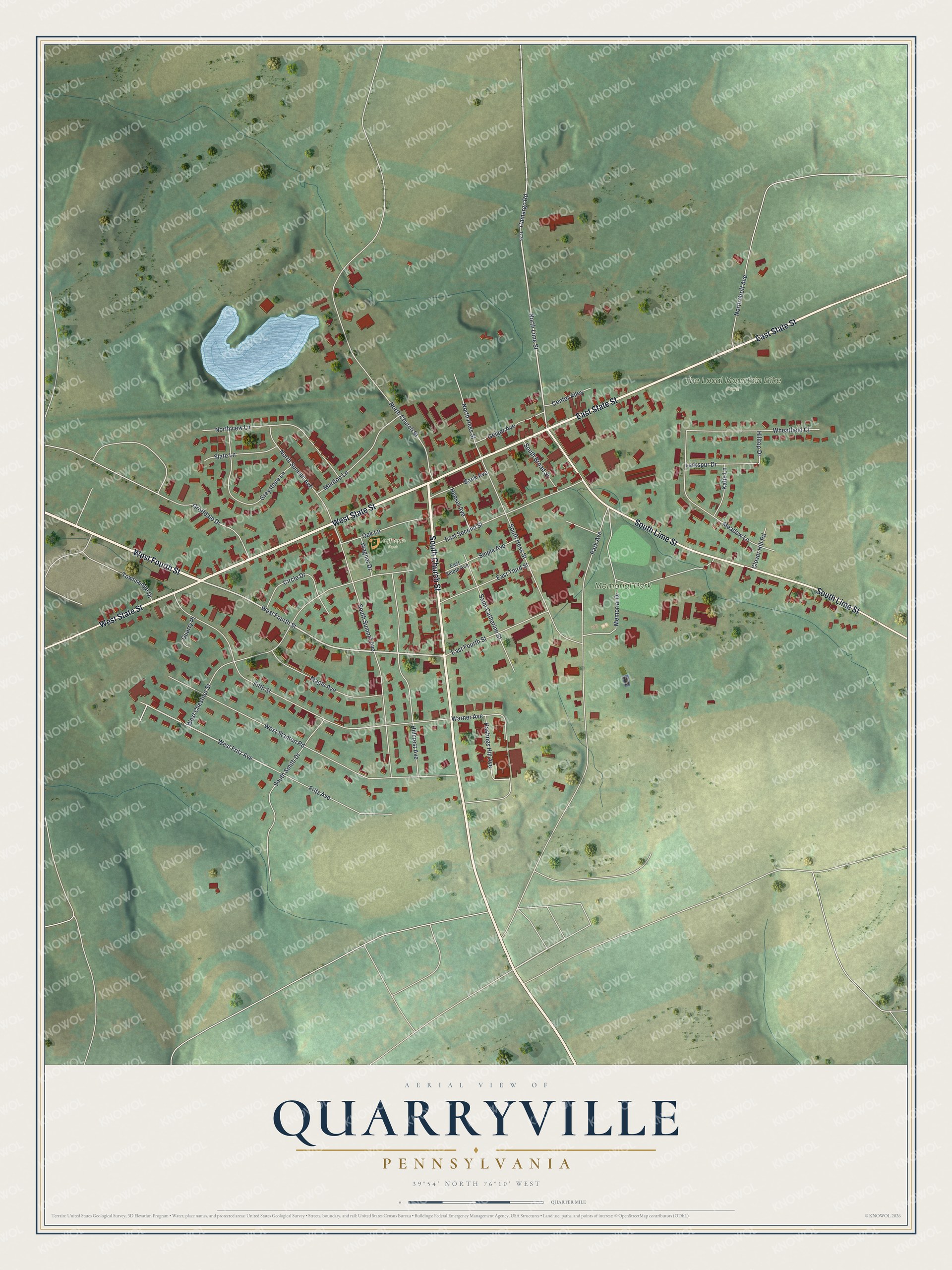 Watermarked full-map preview of Quarryville, Pennsylvania