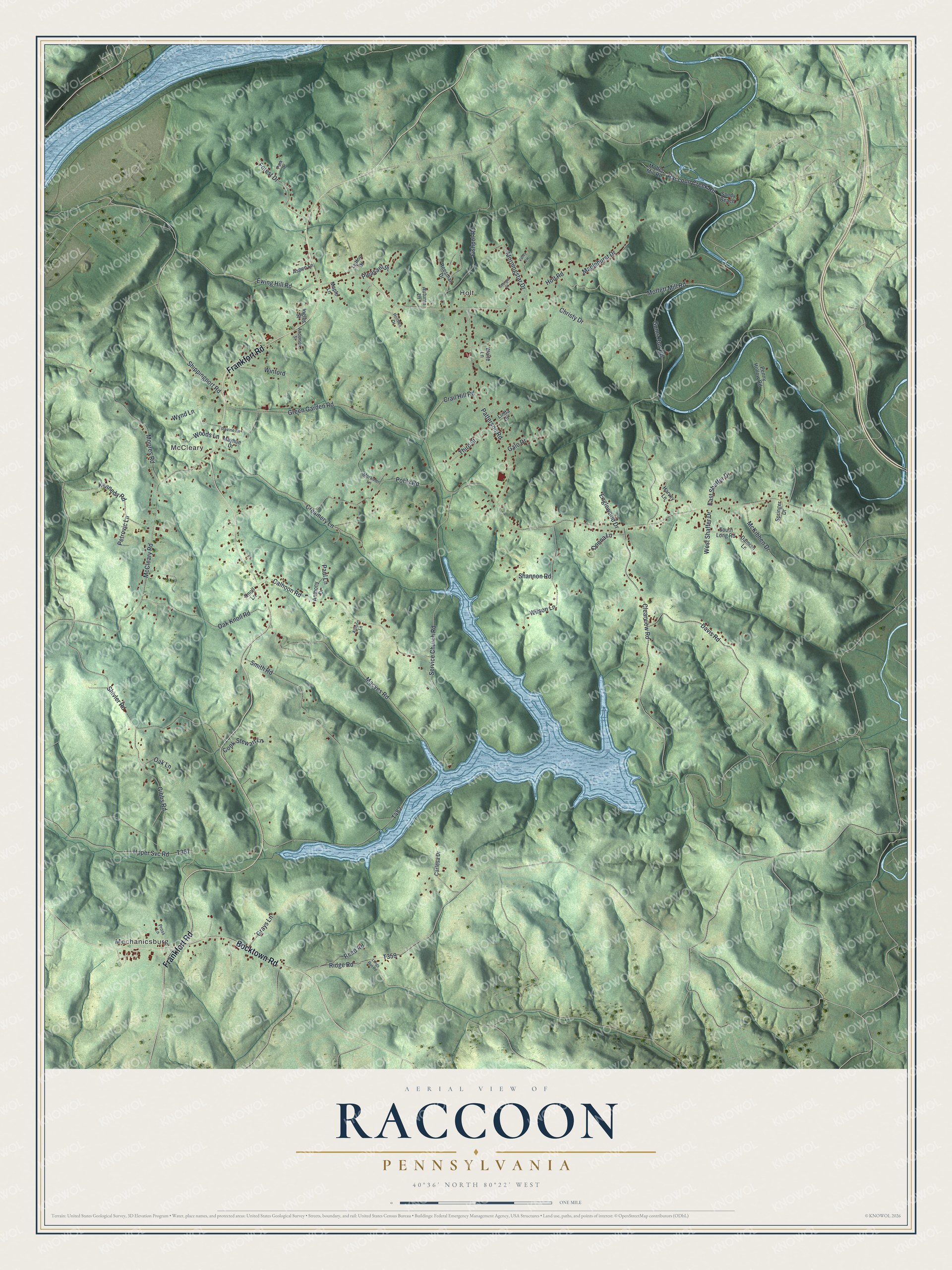 Watermarked full-map preview of Raccoon, Pennsylvania