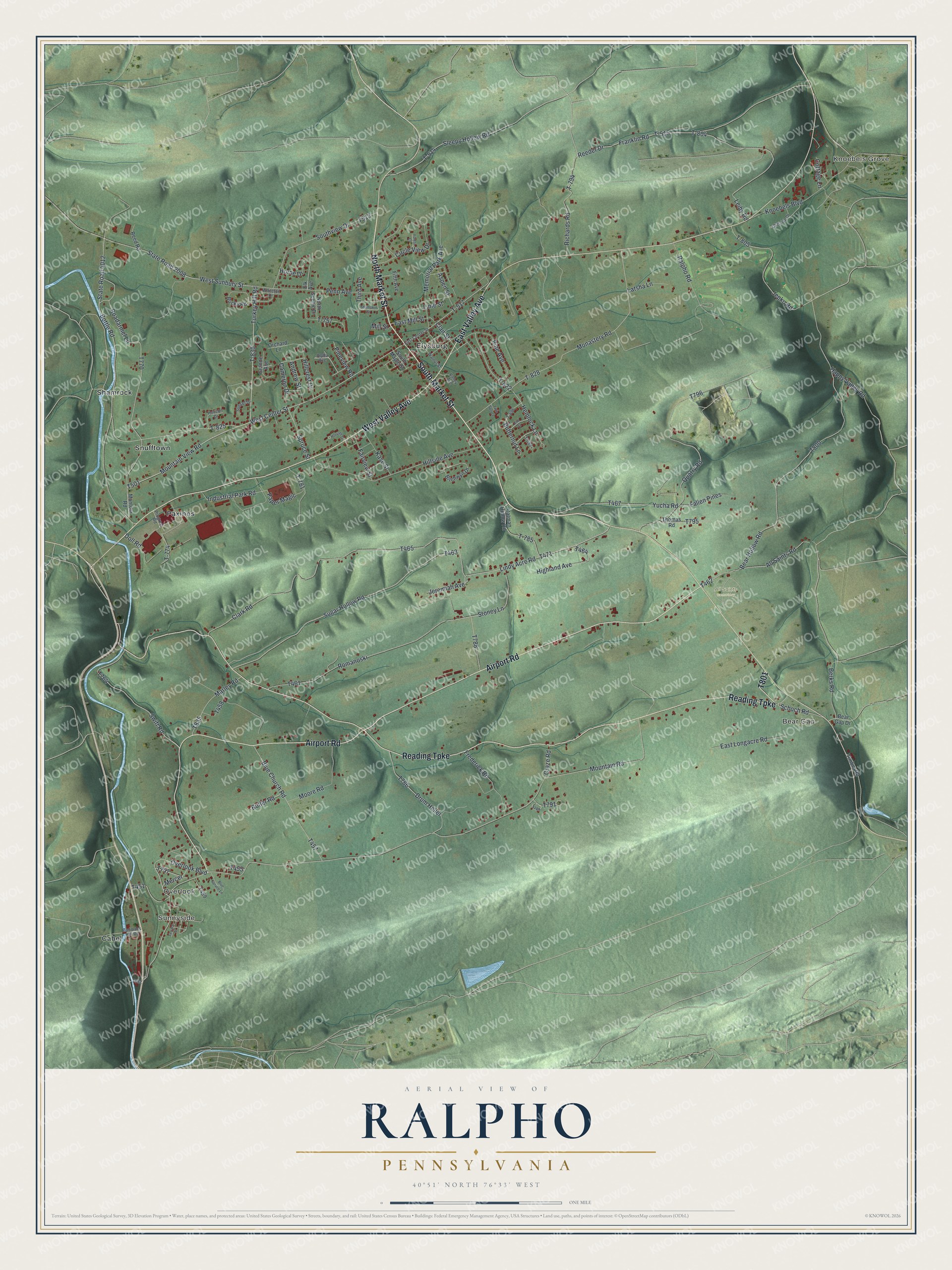 Watermarked full-map preview of Ralpho, Pennsylvania