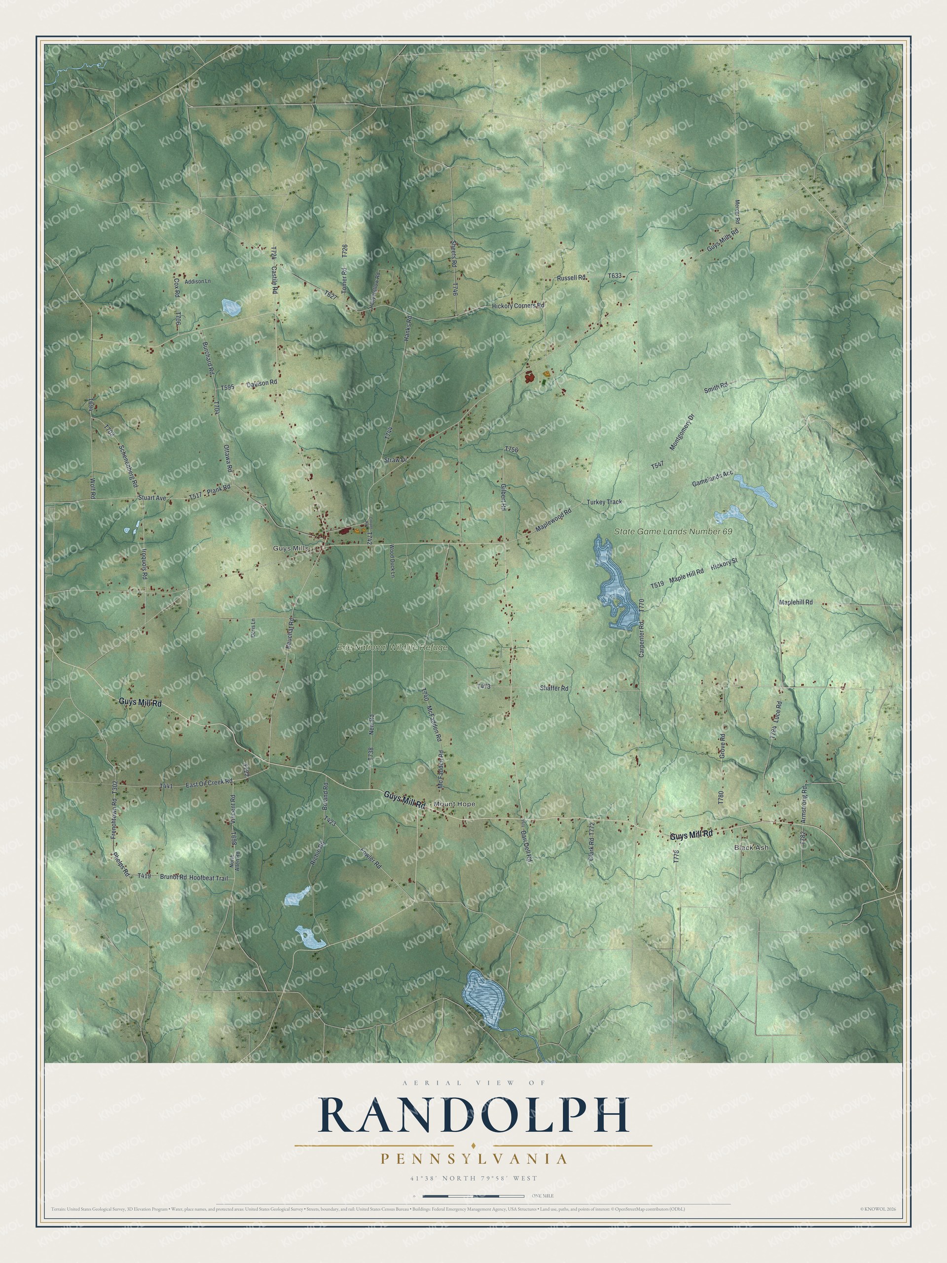 Watermarked full-map preview of Randolph, Pennsylvania
