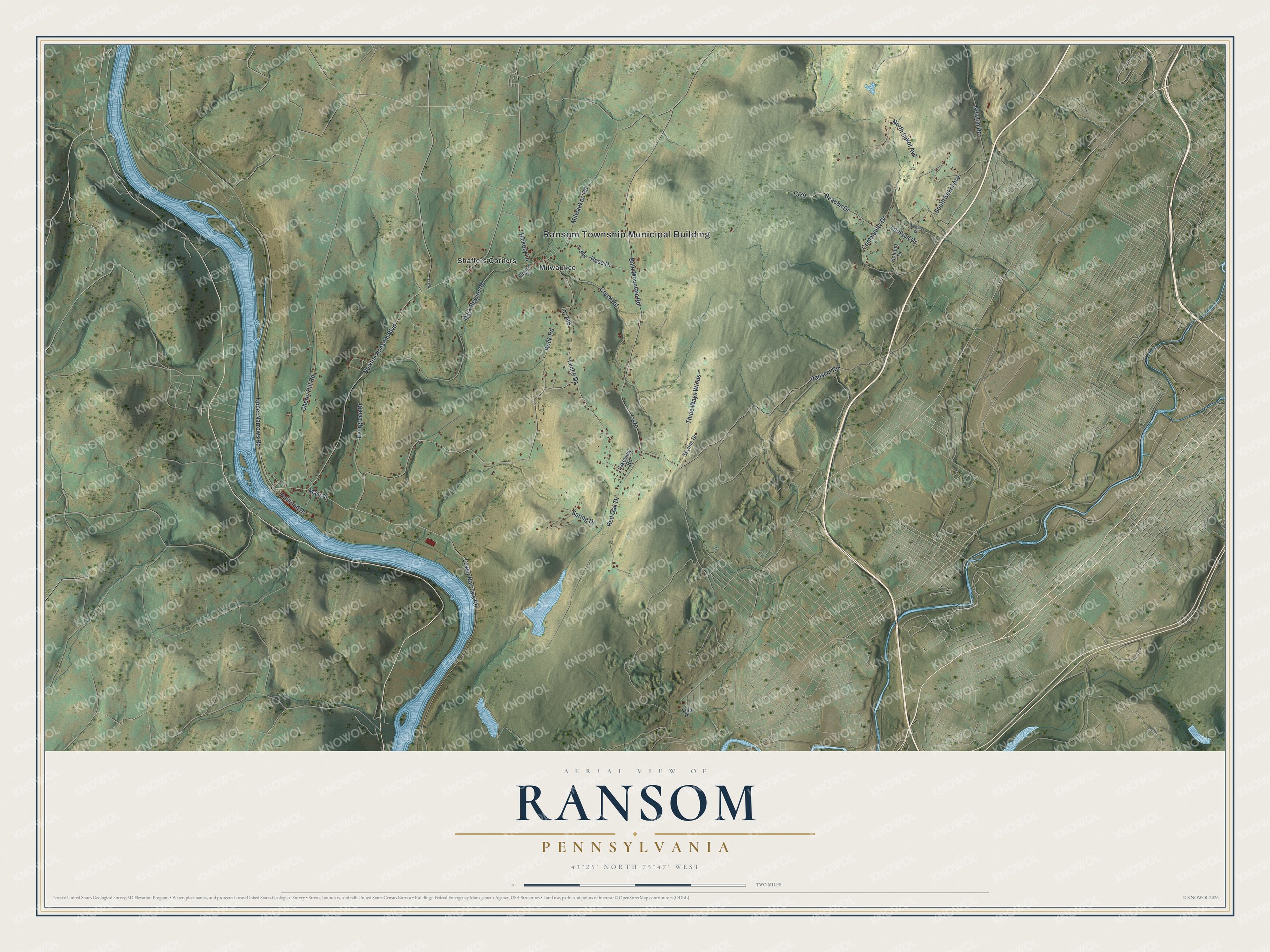 Watermarked full-map preview of Ransom, Pennsylvania