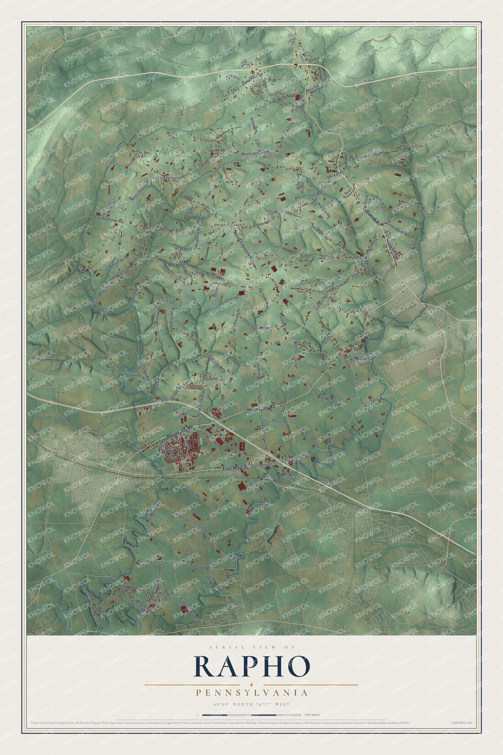 Watermarked full-map preview of Rapho, Pennsylvania