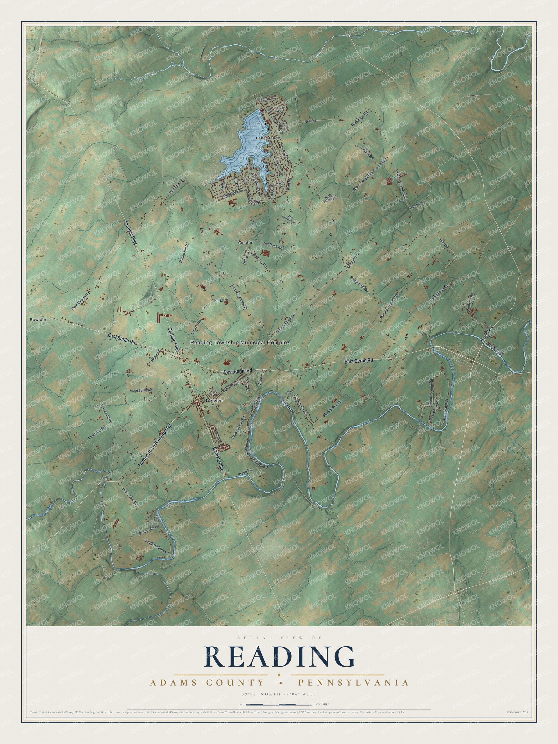 Watermarked full-map preview of Reading, Pennsylvania