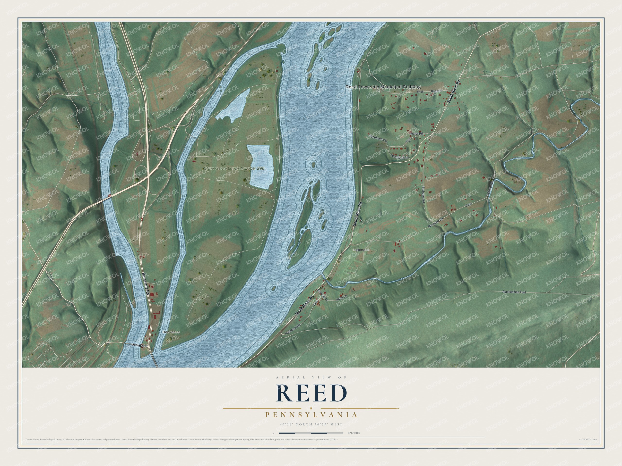 Watermarked full-map preview of Reed, Pennsylvania