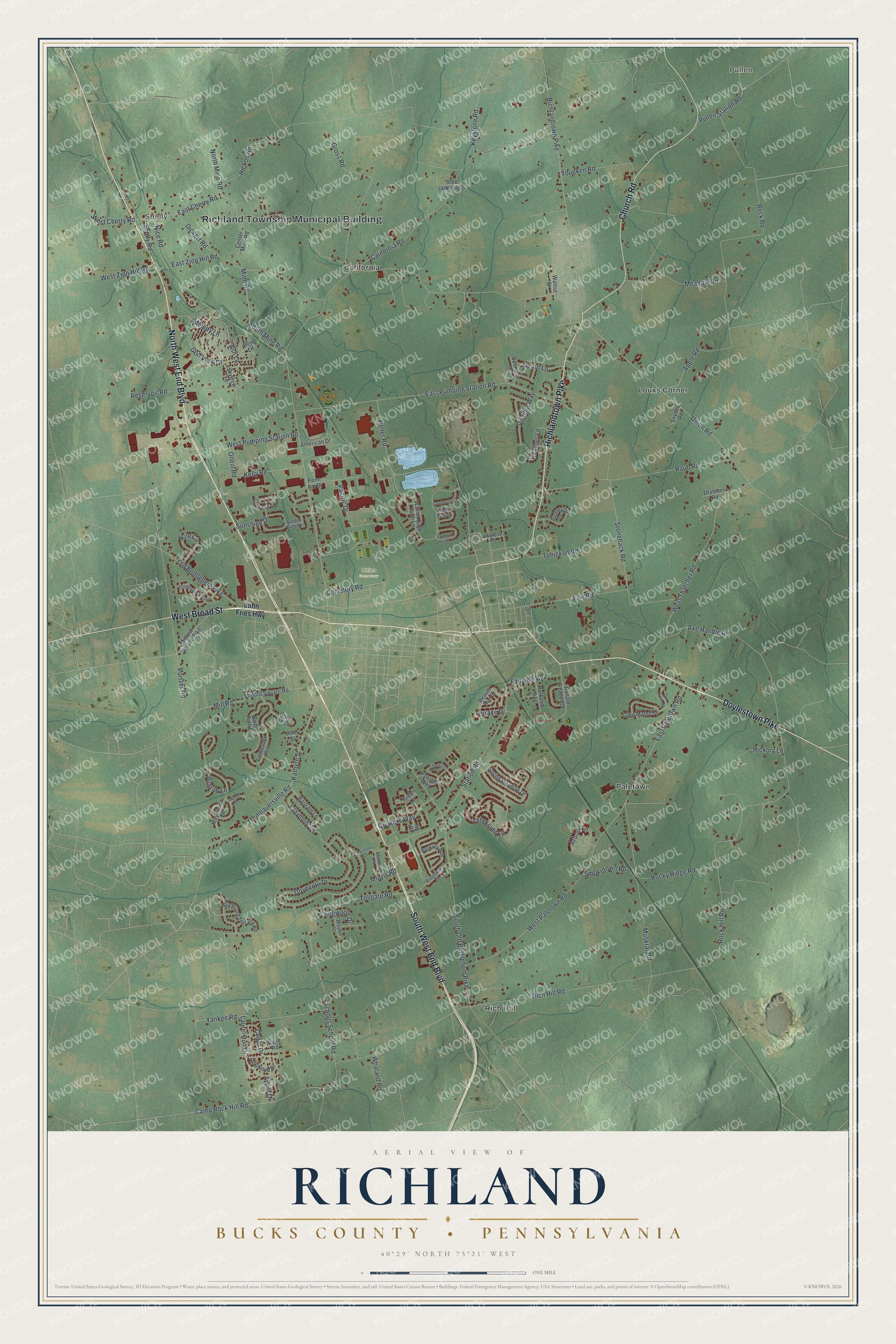 Watermarked full-map preview of Richland, Pennsylvania