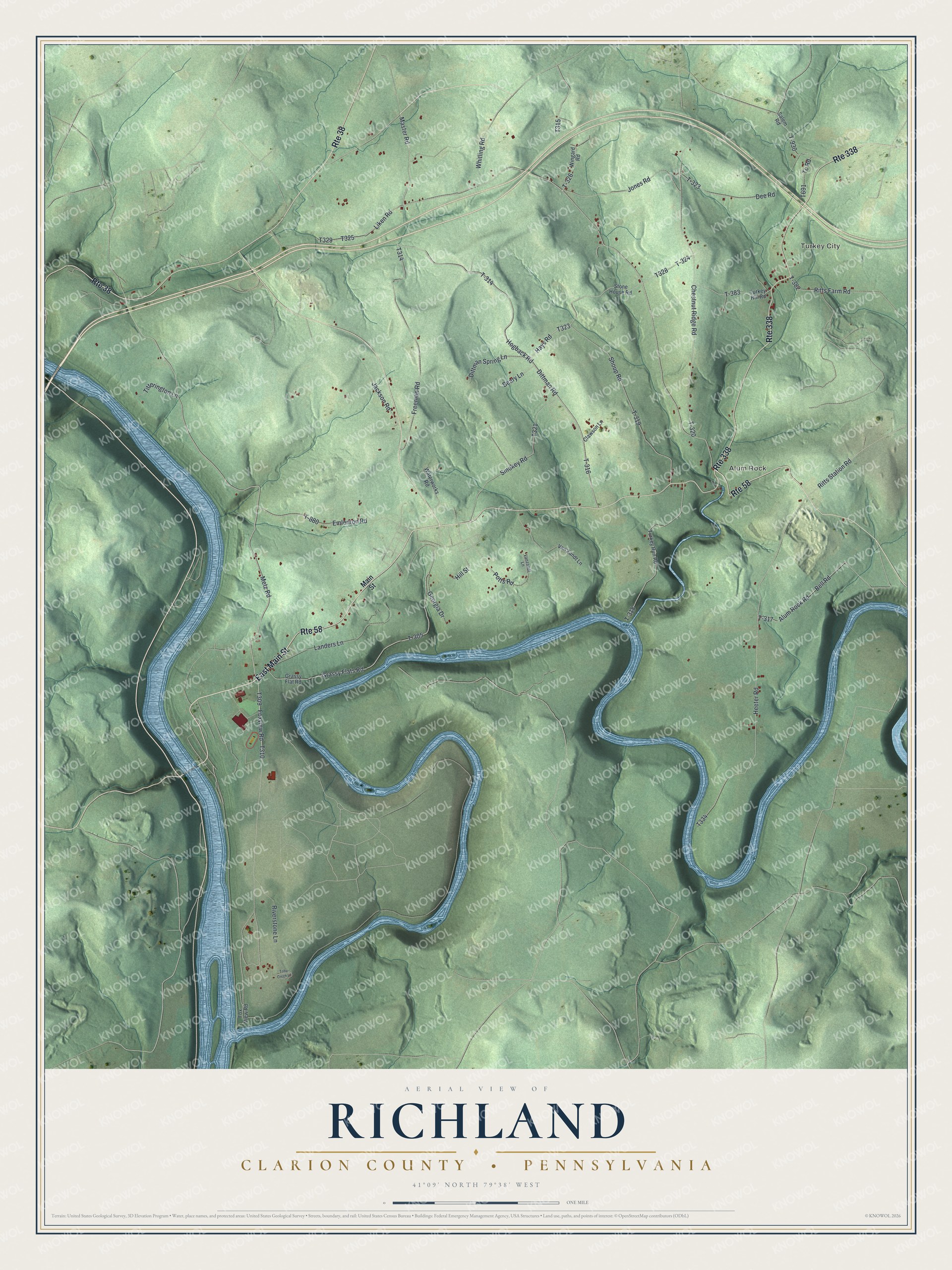 Watermarked full-map preview of Richland, Pennsylvania
