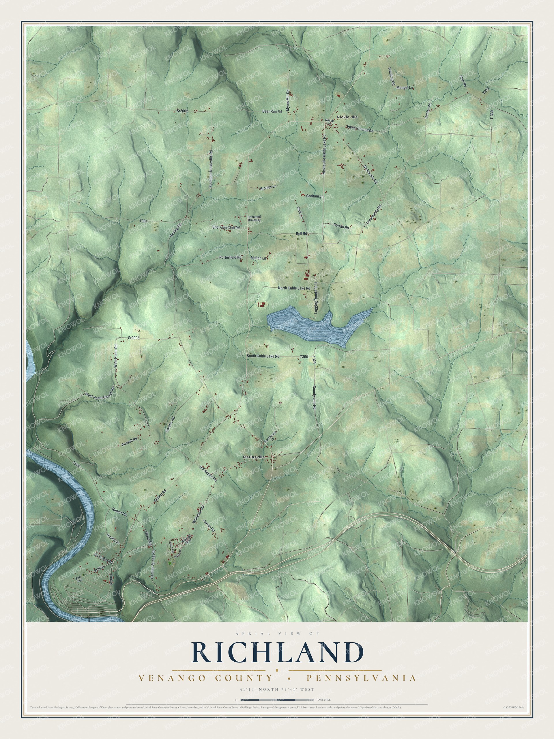 Watermarked full-map preview of Richland, Pennsylvania