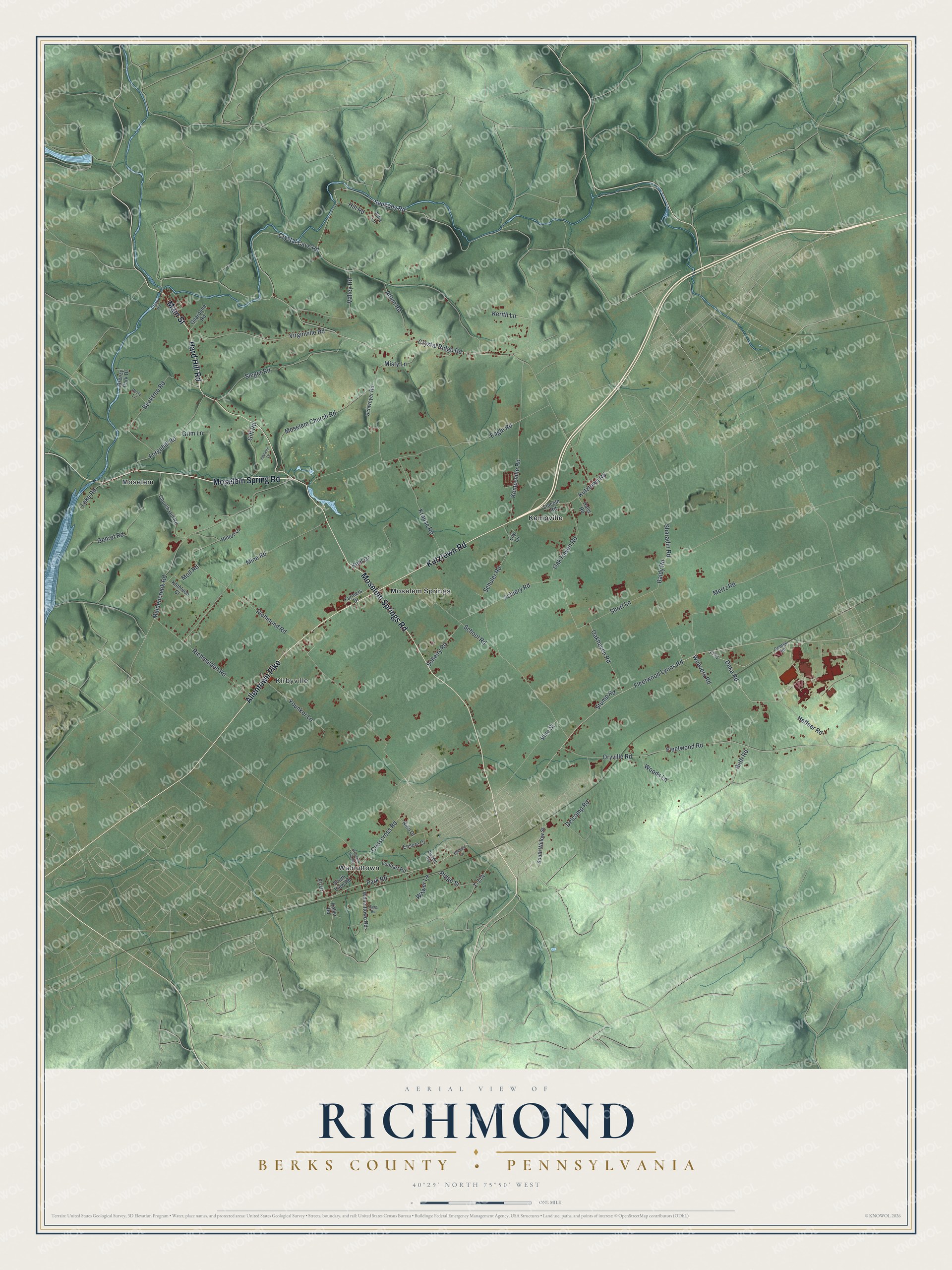 Watermarked full-map preview of Richmond, Pennsylvania