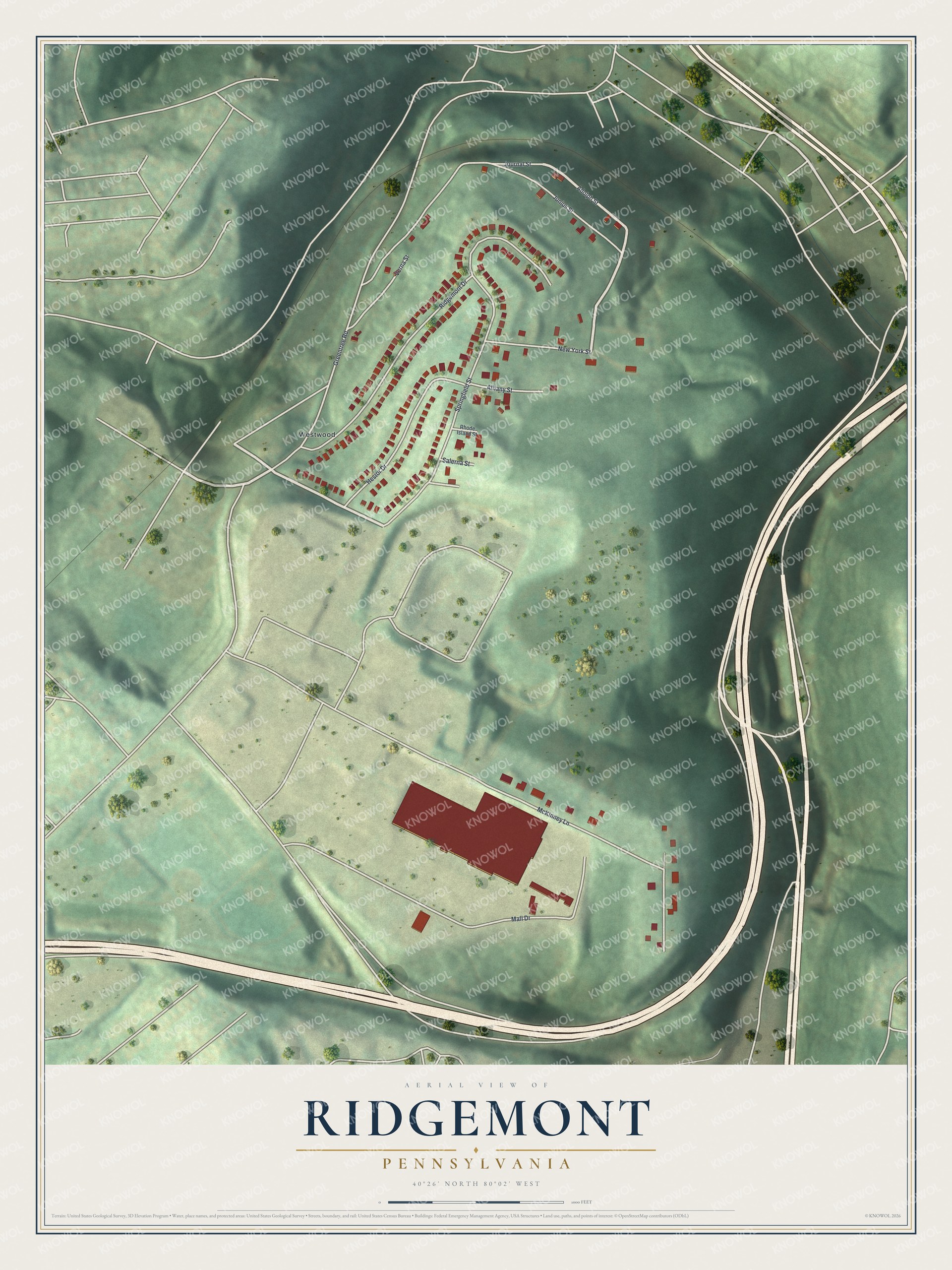 Watermarked full-map preview of Ridgemont, Pennsylvania