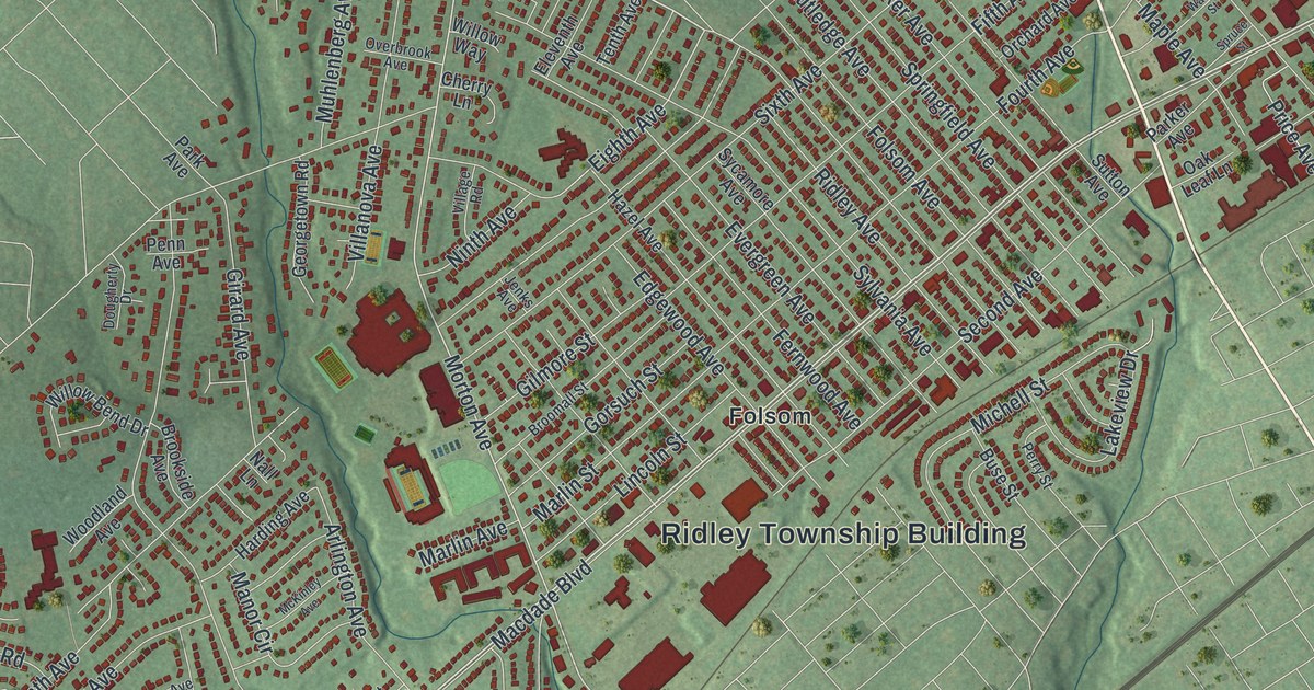 Map of Ridley, Pennsylvania in 2026