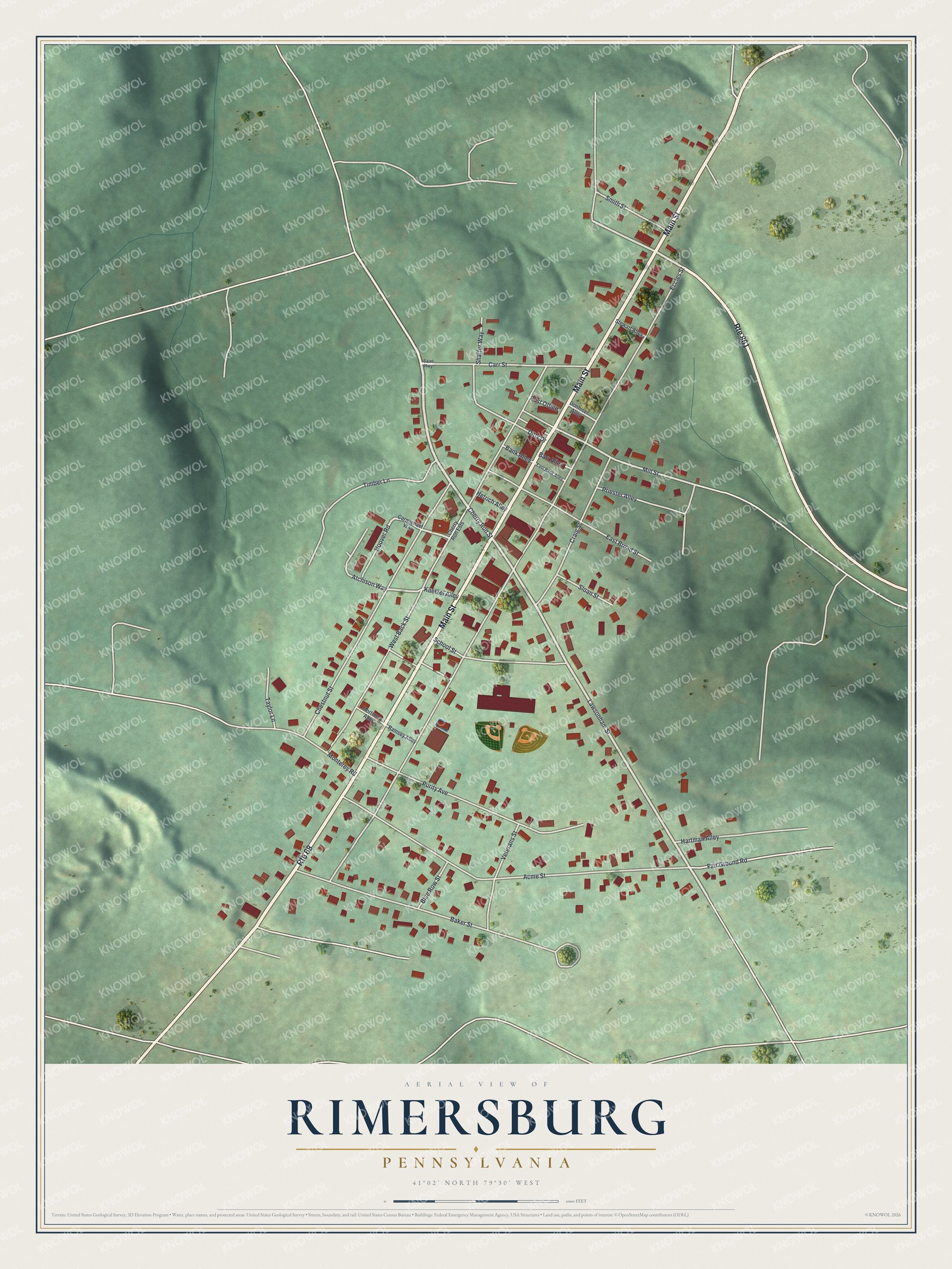Watermarked full-map preview of Rimersburg, Pennsylvania