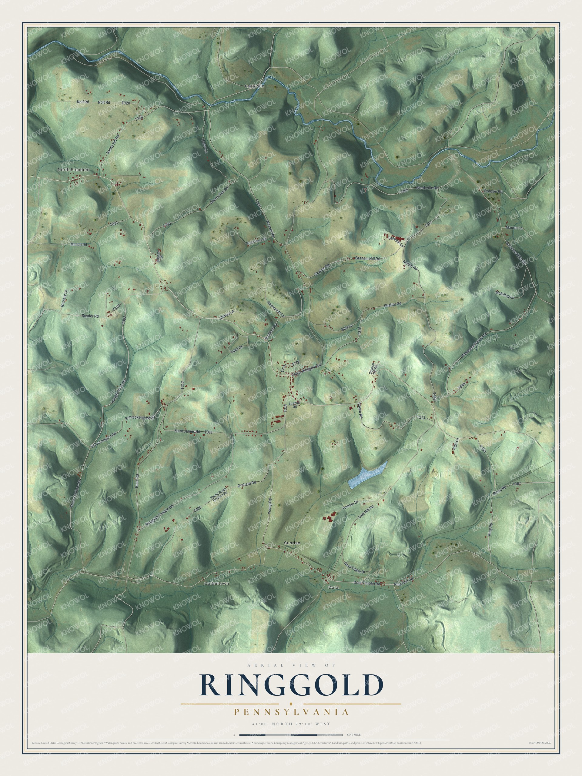 Watermarked full-map preview of Ringgold, Pennsylvania