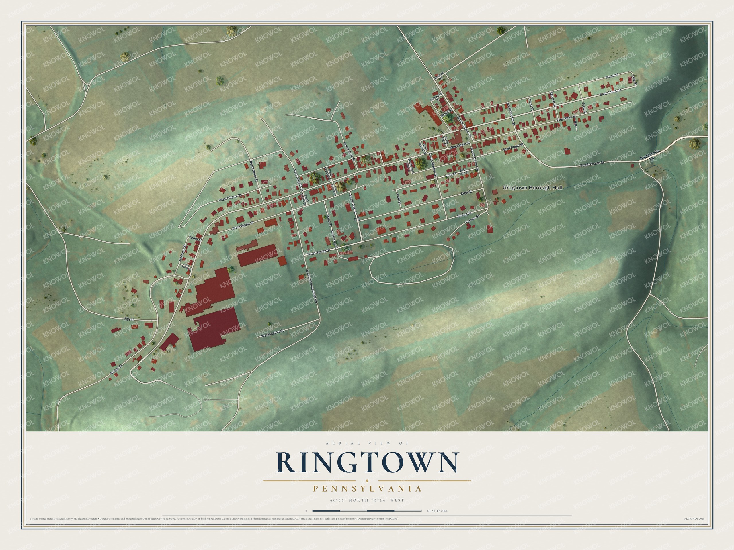 Watermarked full-map preview of Ringtown, Pennsylvania