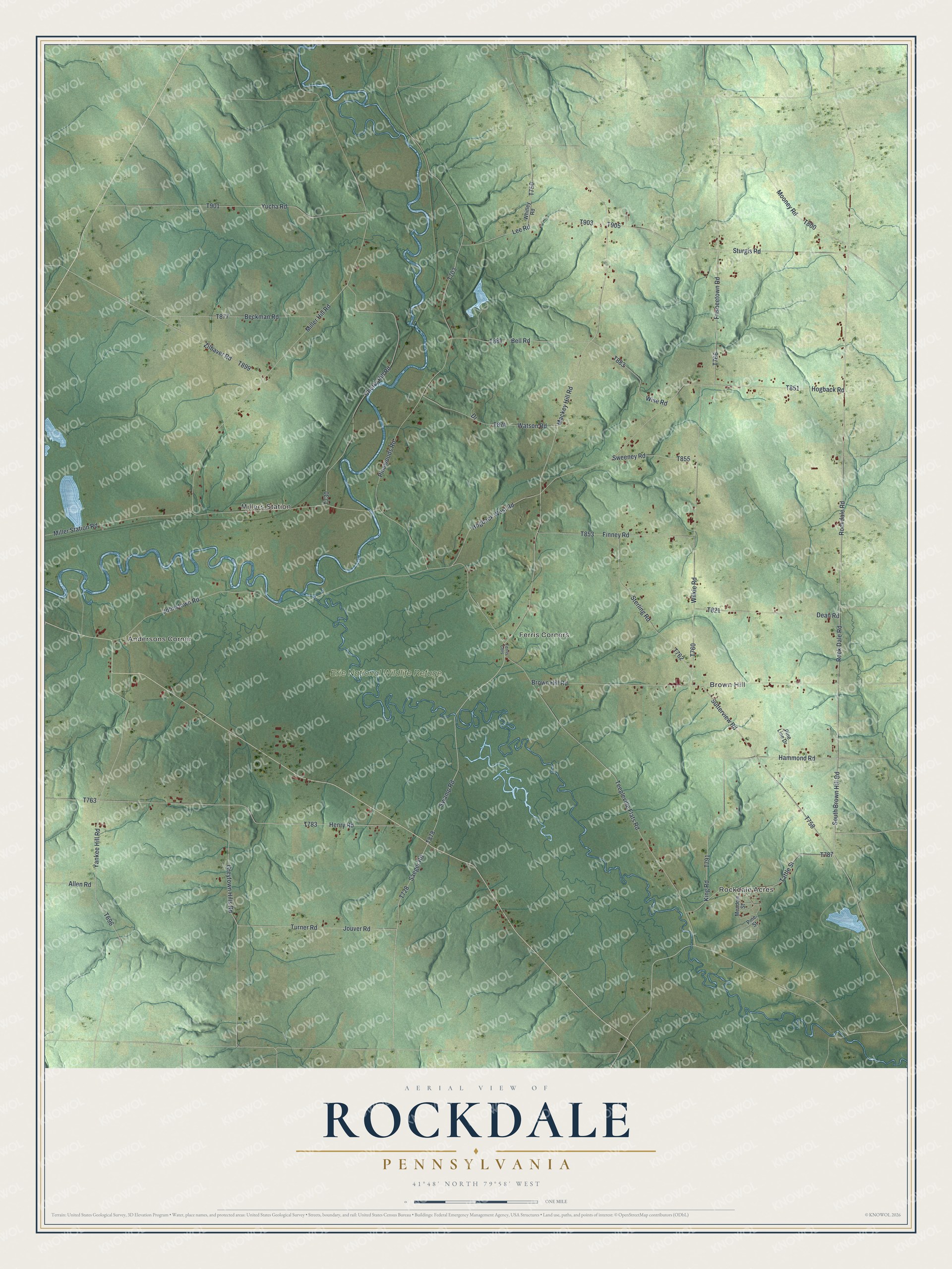 Watermarked full-map preview of Rockdale, Pennsylvania