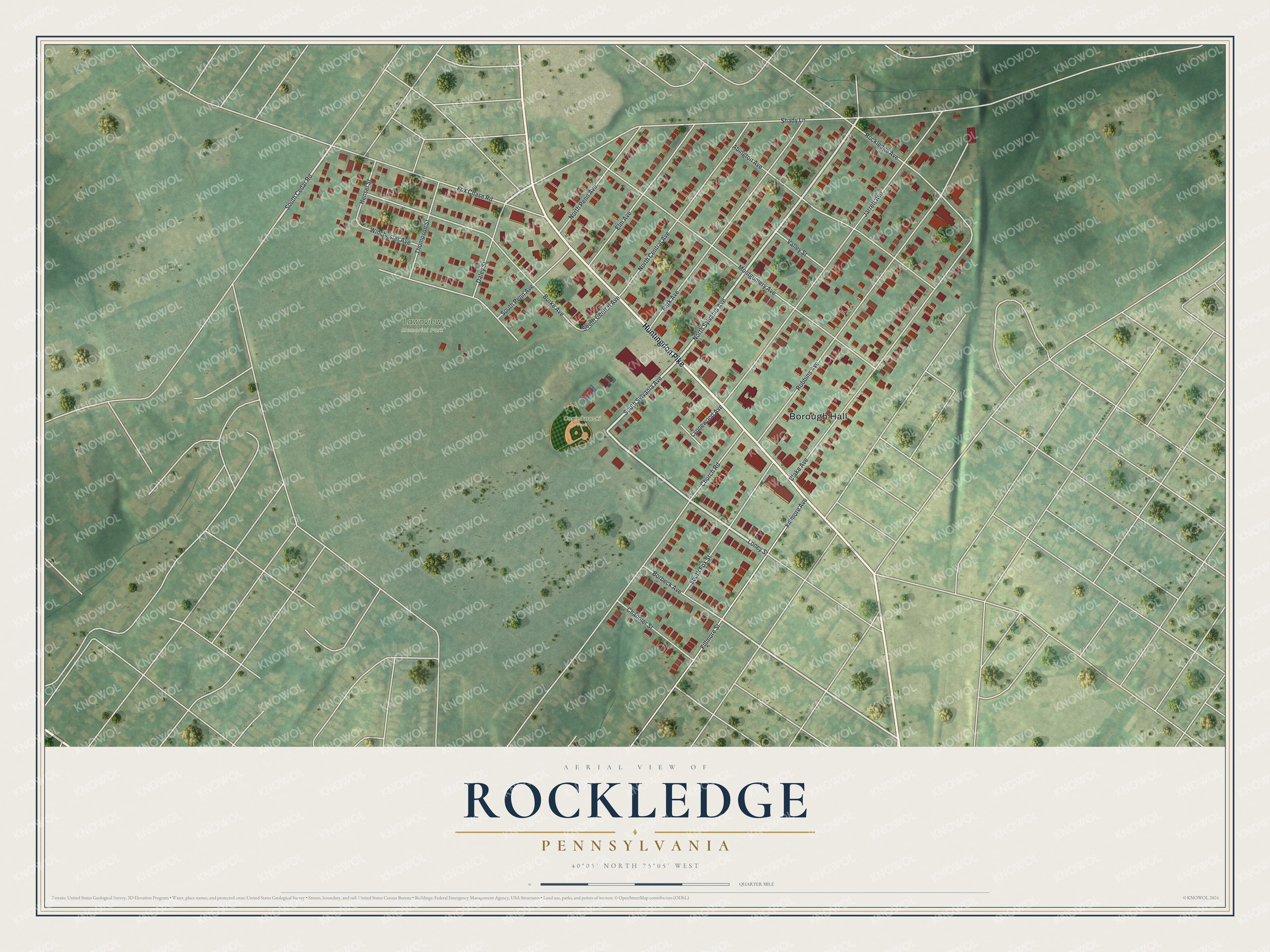 Watermarked full-map preview of Rockledge, Pennsylvania