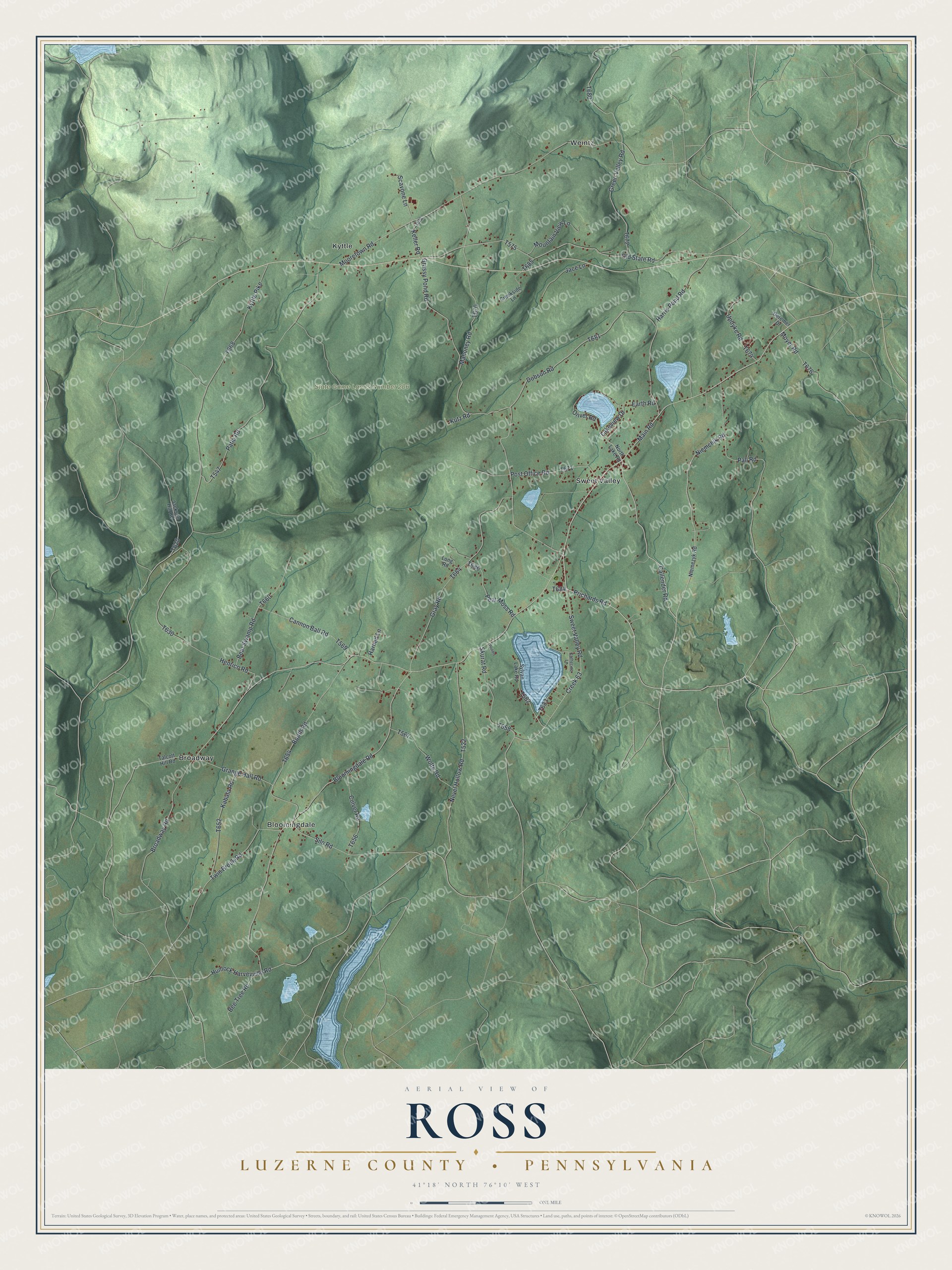 Watermarked full-map preview of Ross, Pennsylvania