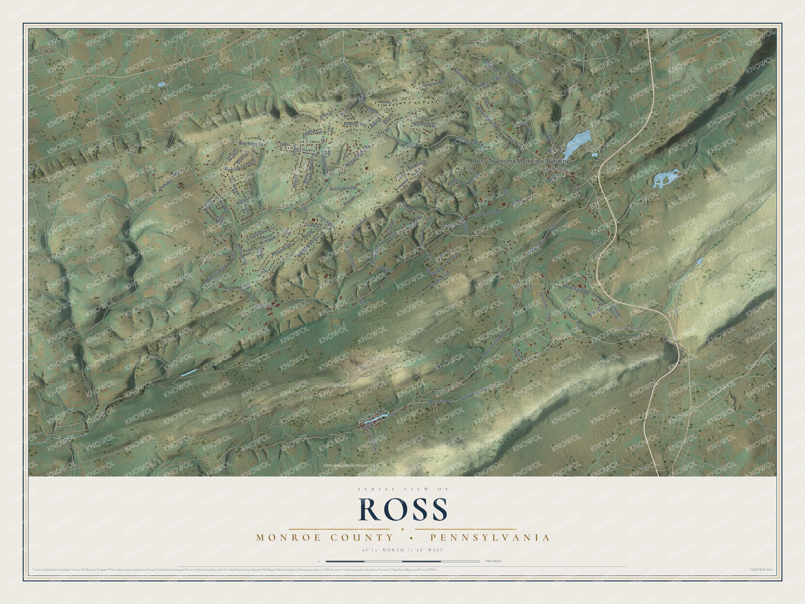 Watermarked full-map preview of Ross, Pennsylvania