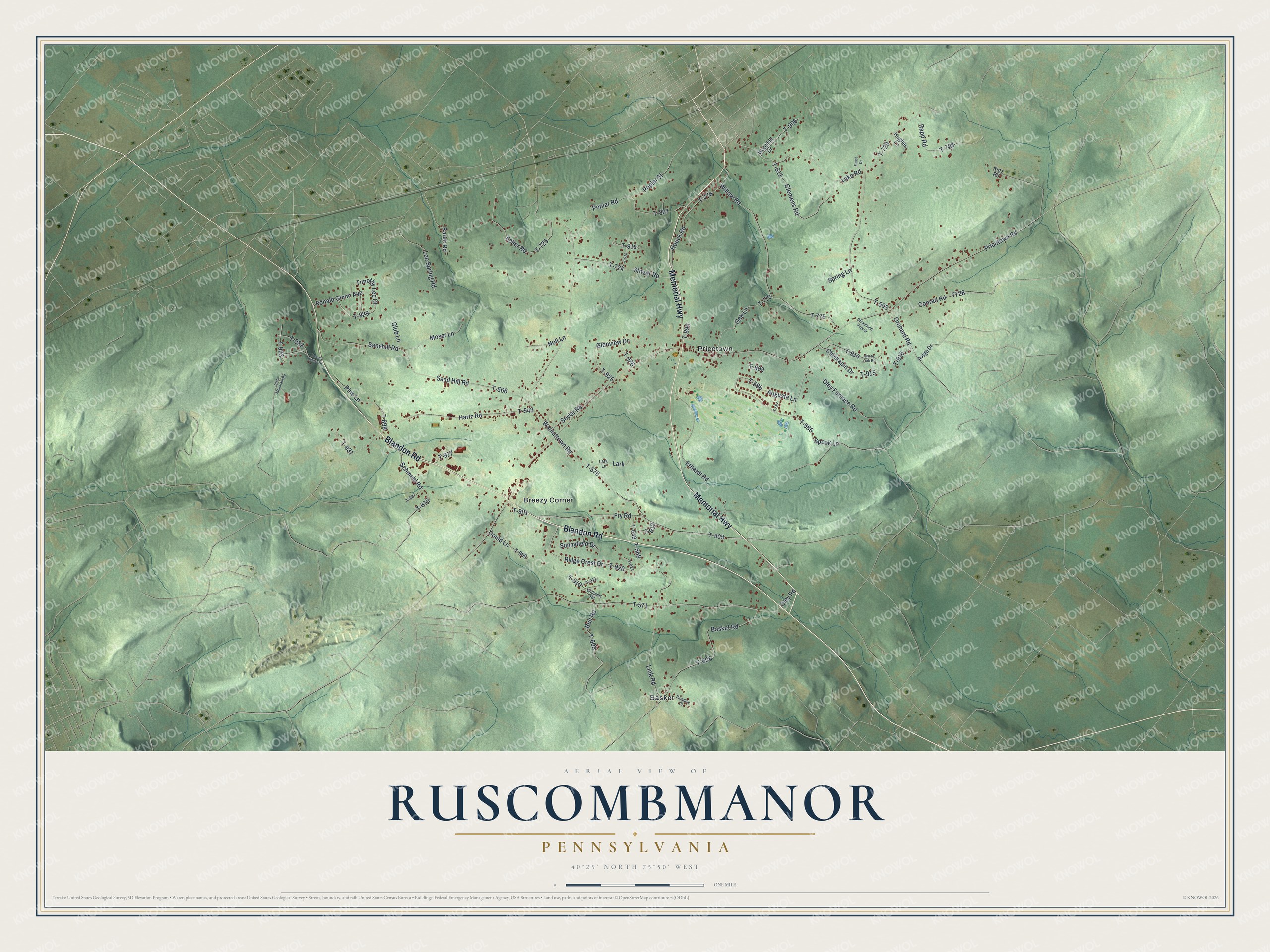 Watermarked full-map preview of Ruscombmanor, Pennsylvania