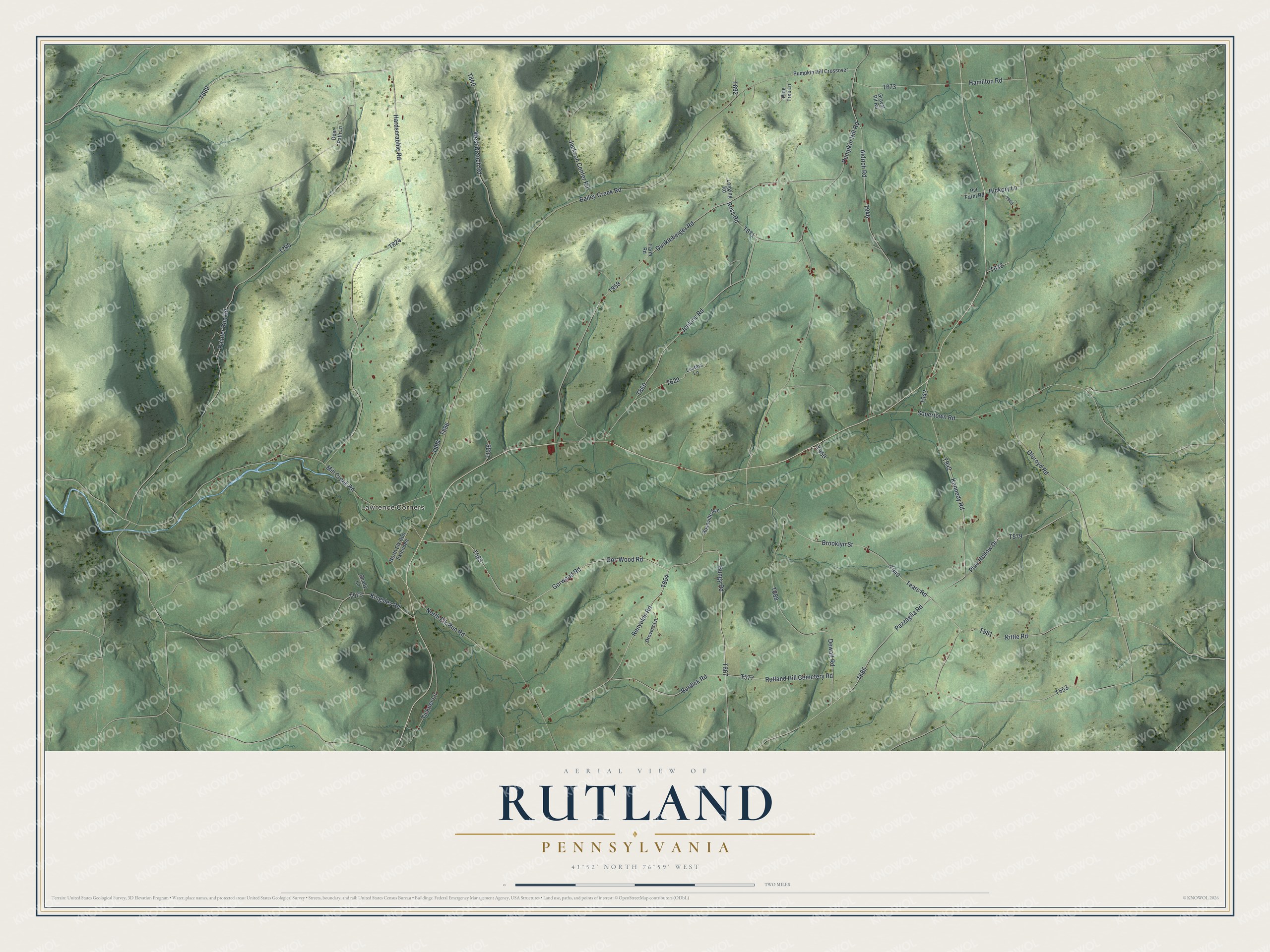 Watermarked full-map preview of Rutland, Pennsylvania