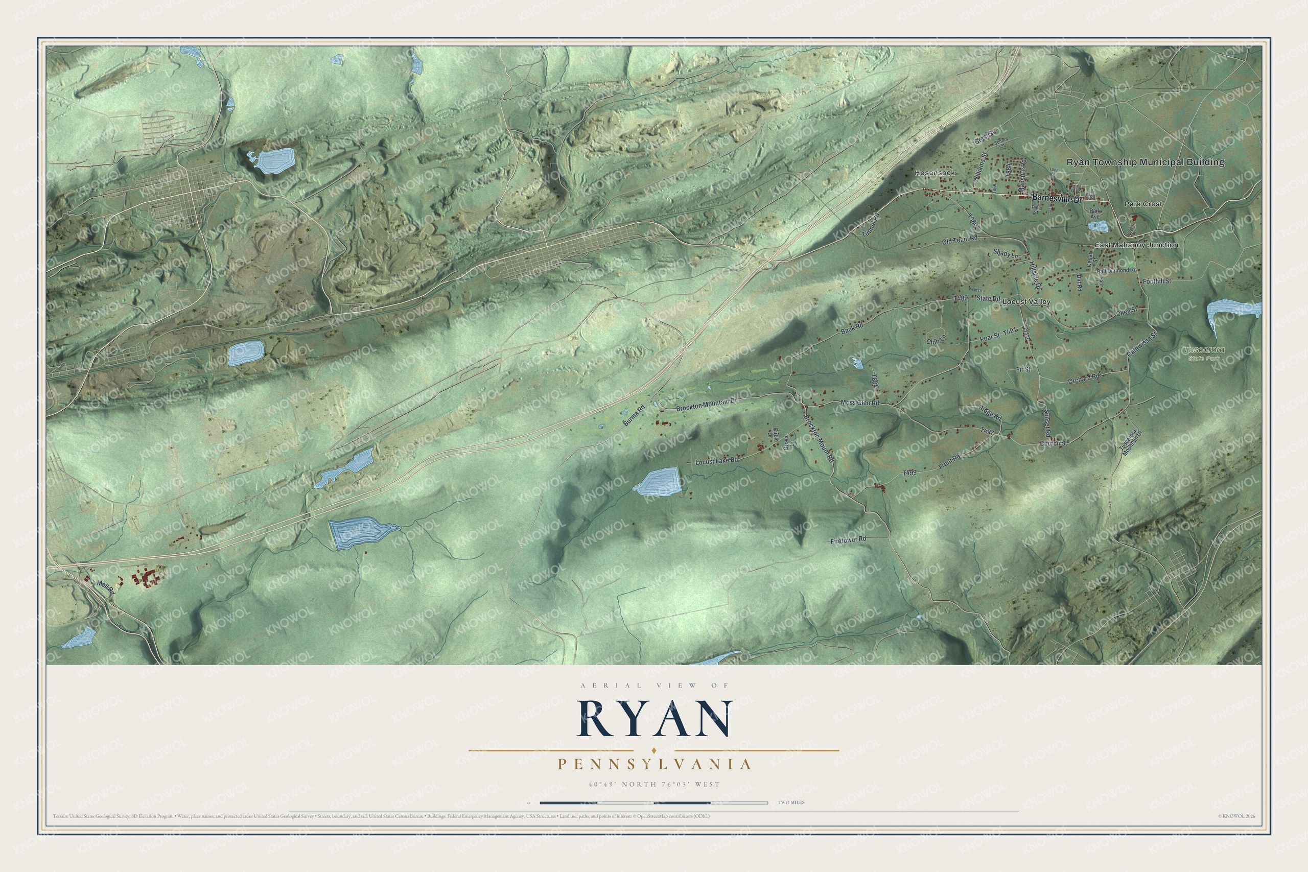 Watermarked full-map preview of Ryan, Pennsylvania