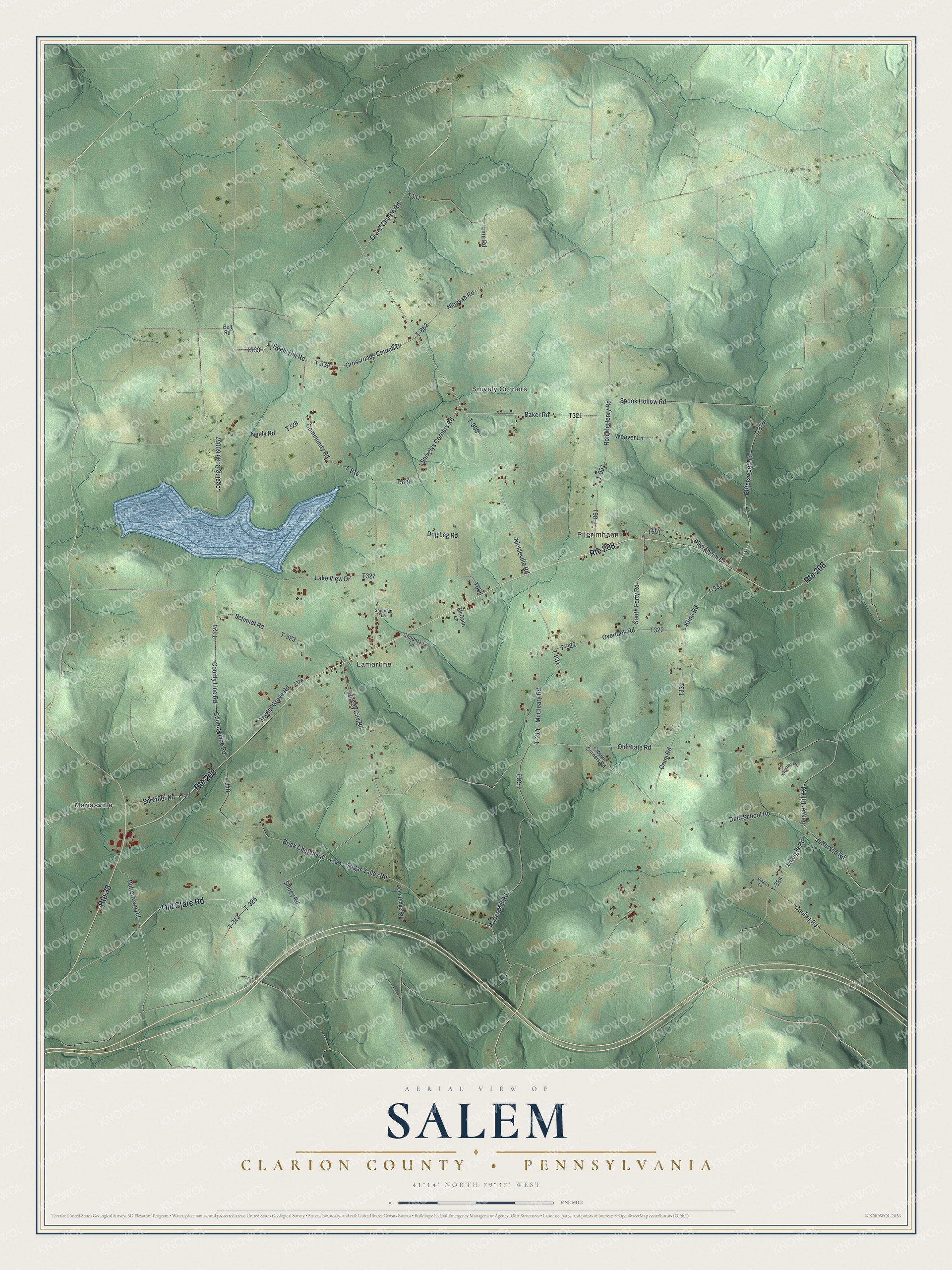Watermarked full-map preview of Salem, Pennsylvania
