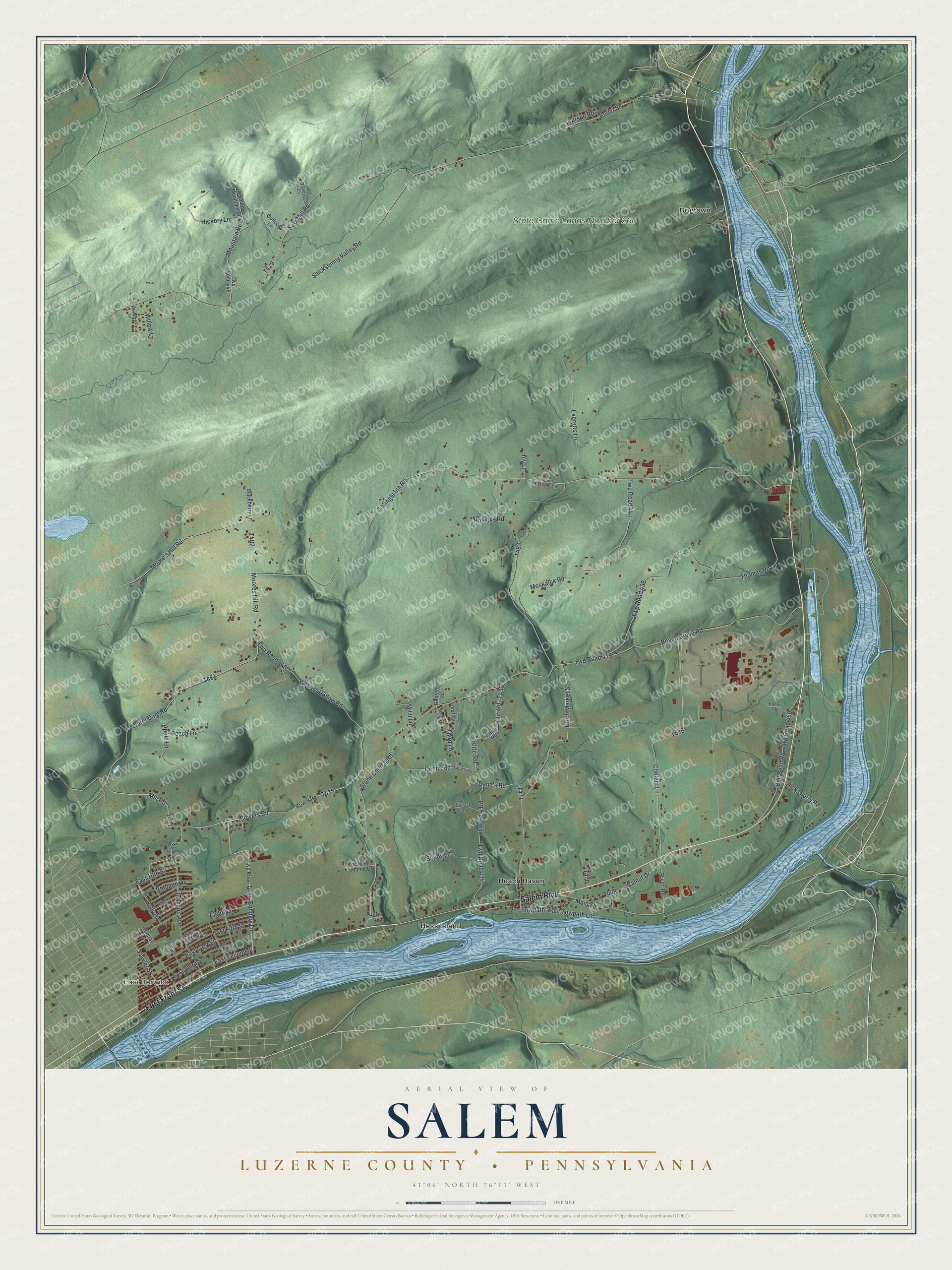 Watermarked full-map preview of Salem, Pennsylvania