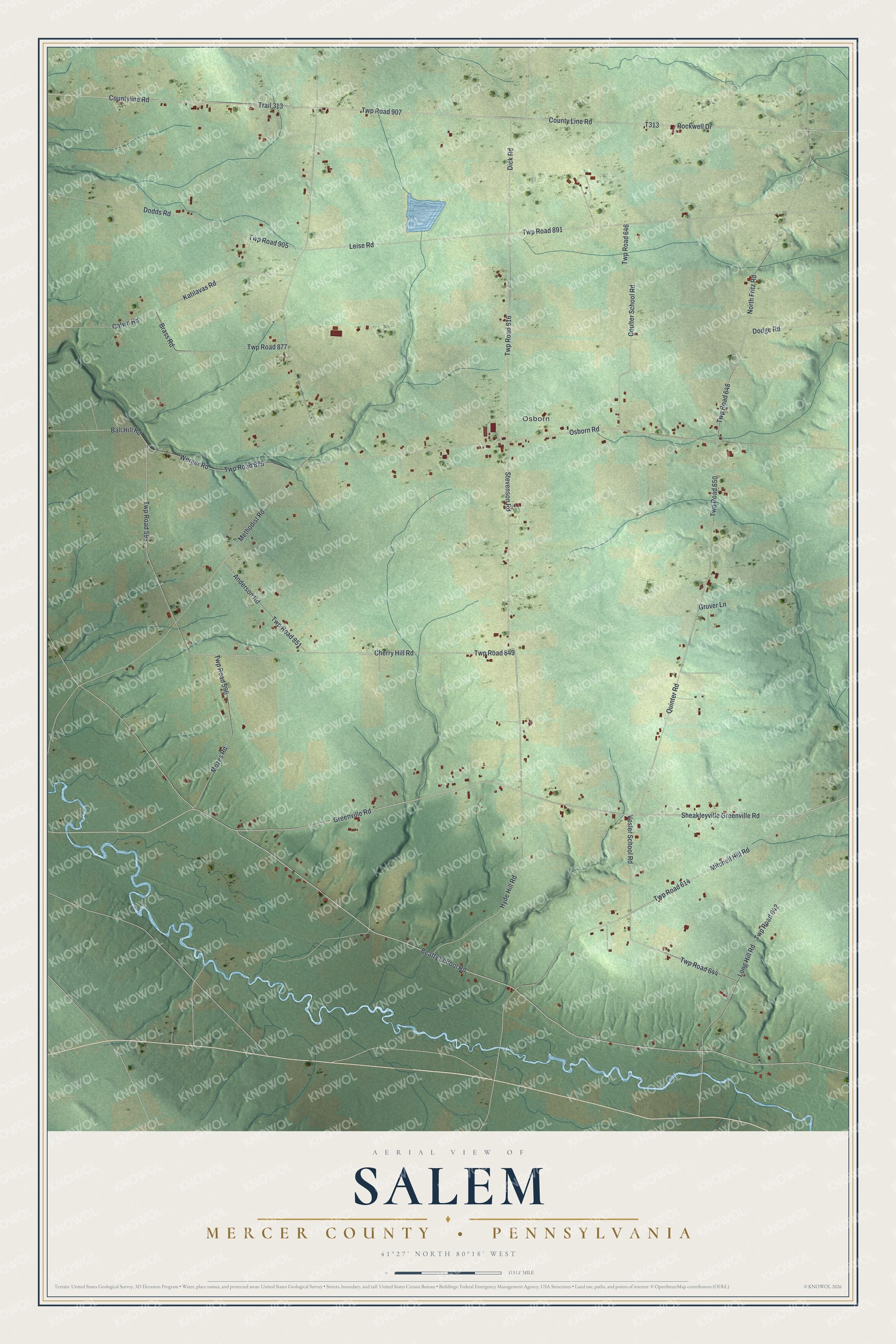 Watermarked full-map preview of Salem, Pennsylvania