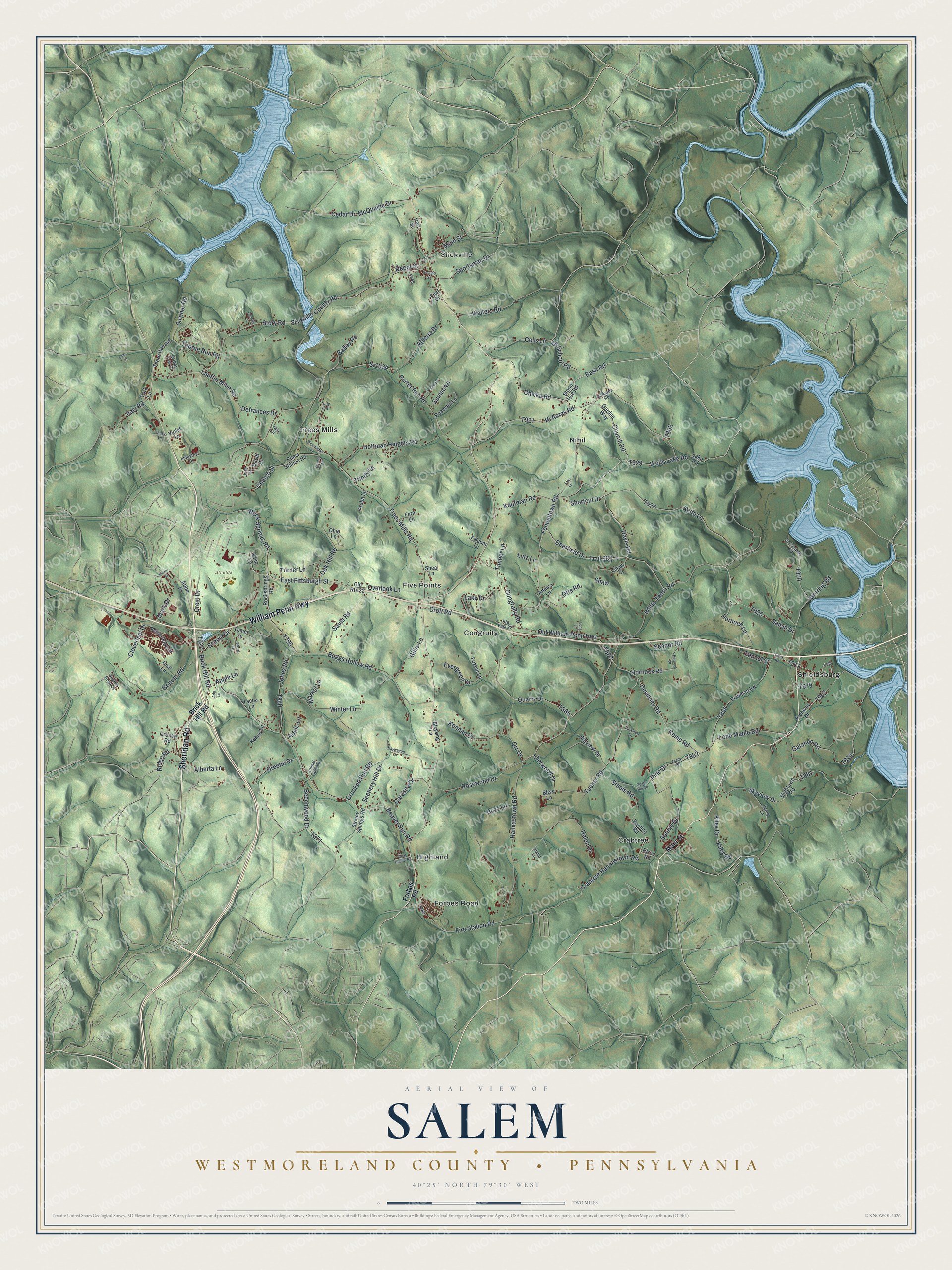 Watermarked full-map preview of Salem, Pennsylvania