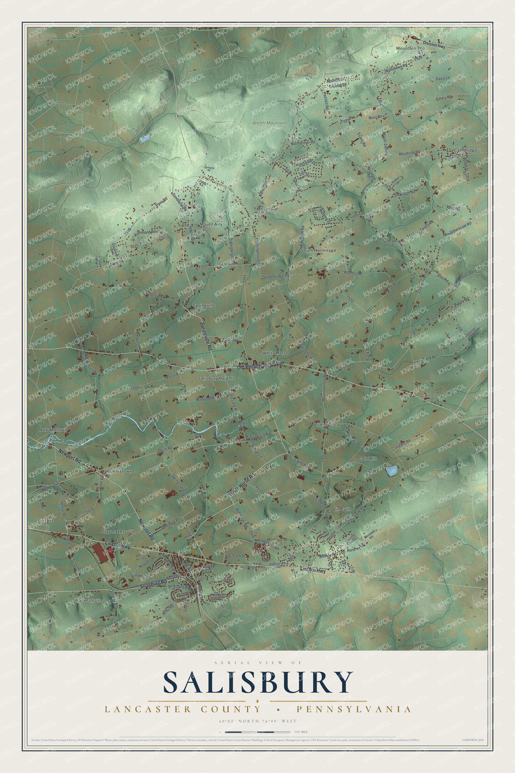 Watermarked full-map preview of Salisbury, Pennsylvania