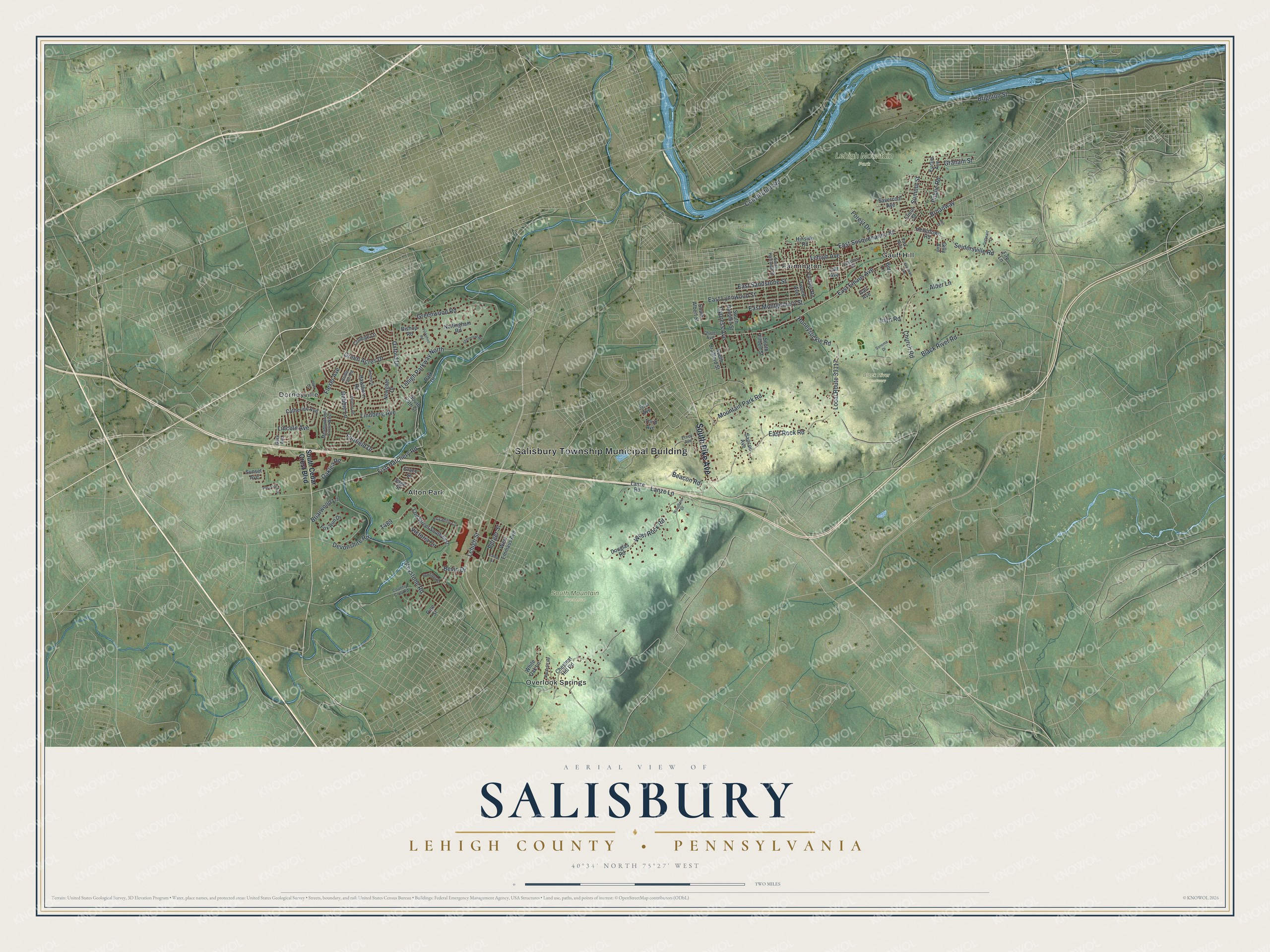 Watermarked full-map preview of Salisbury, Pennsylvania