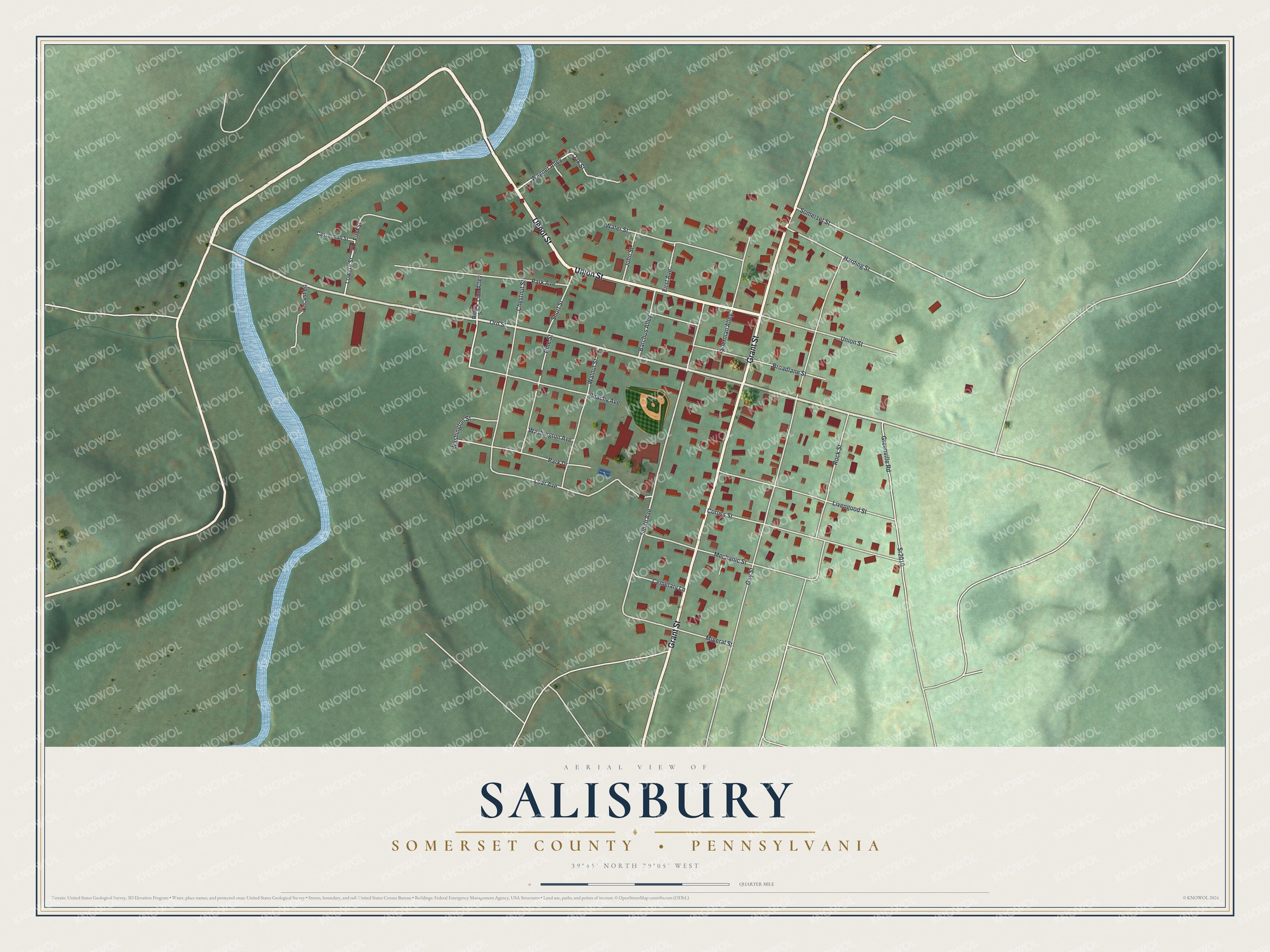 Watermarked full-map preview of Salisbury, Pennsylvania