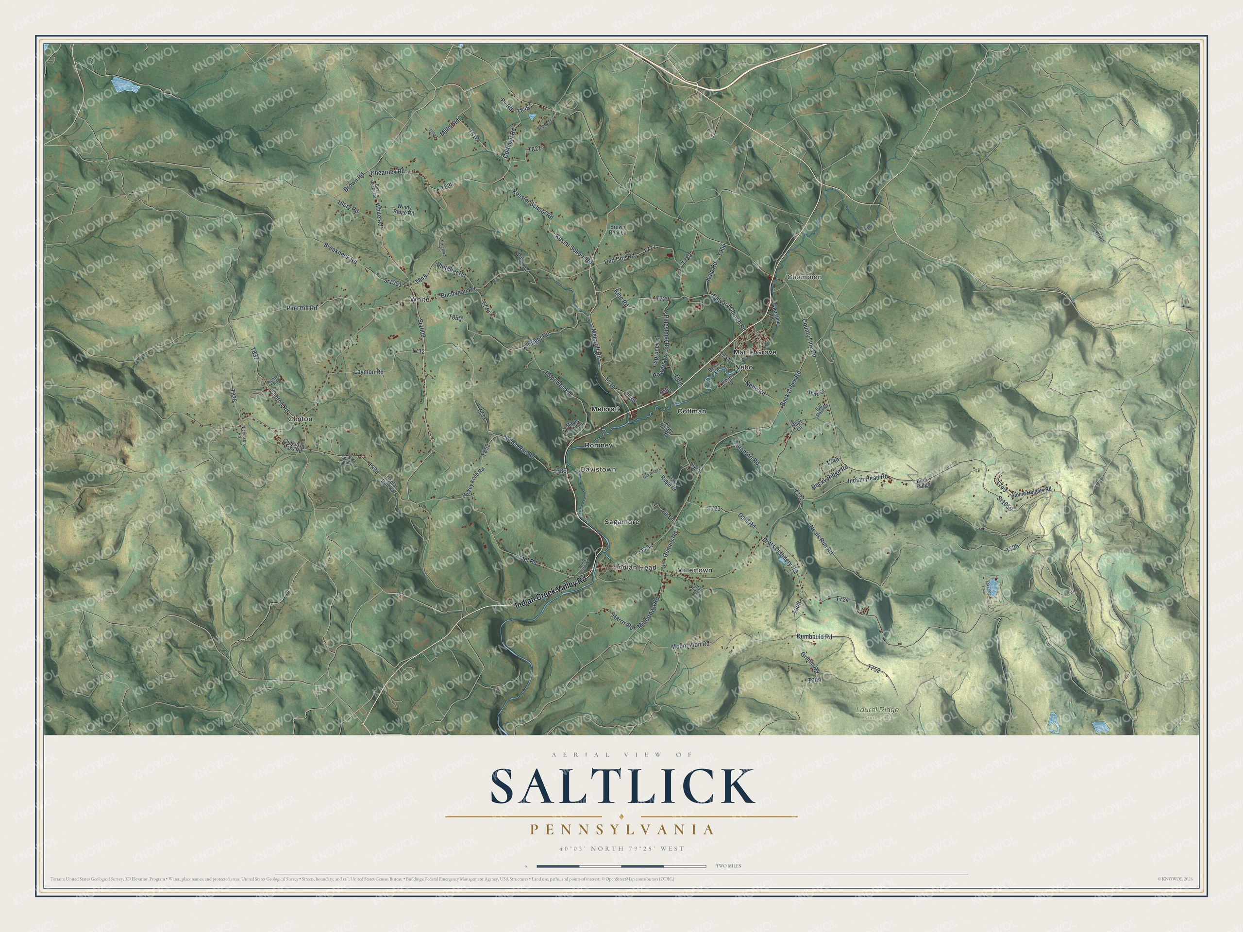Watermarked full-map preview of Saltlick, Pennsylvania