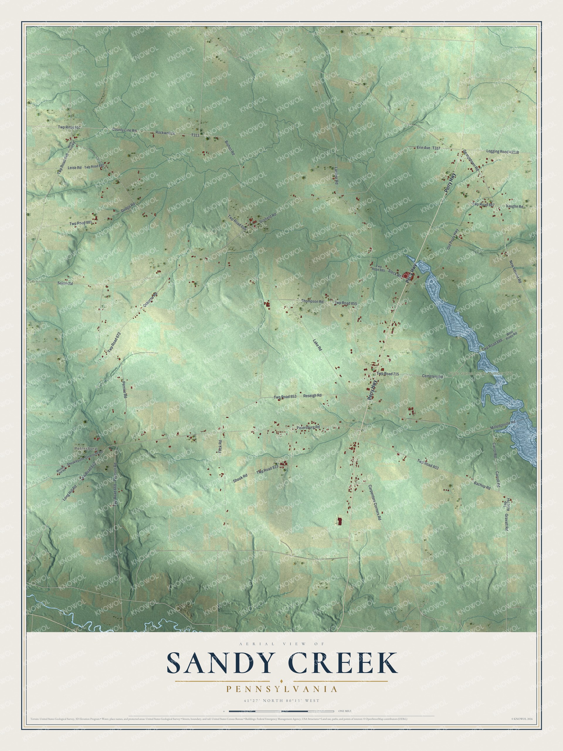 Watermarked full-map preview of Sandy Creek, Pennsylvania