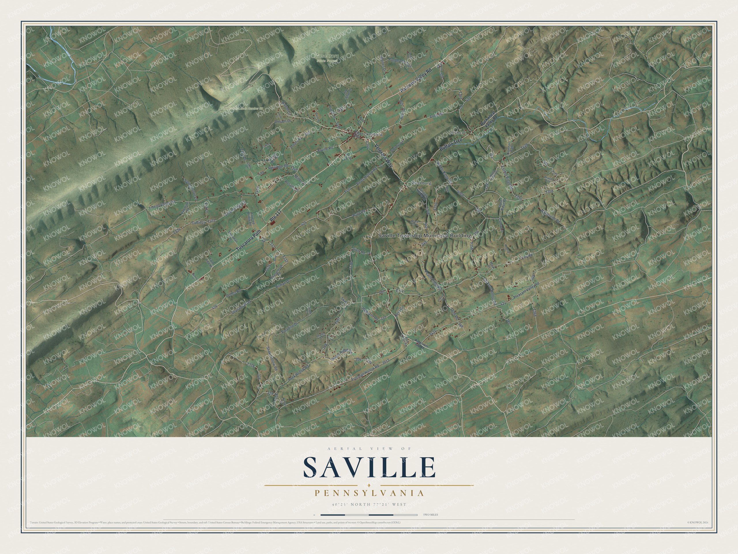 Watermarked full-map preview of Saville, Pennsylvania