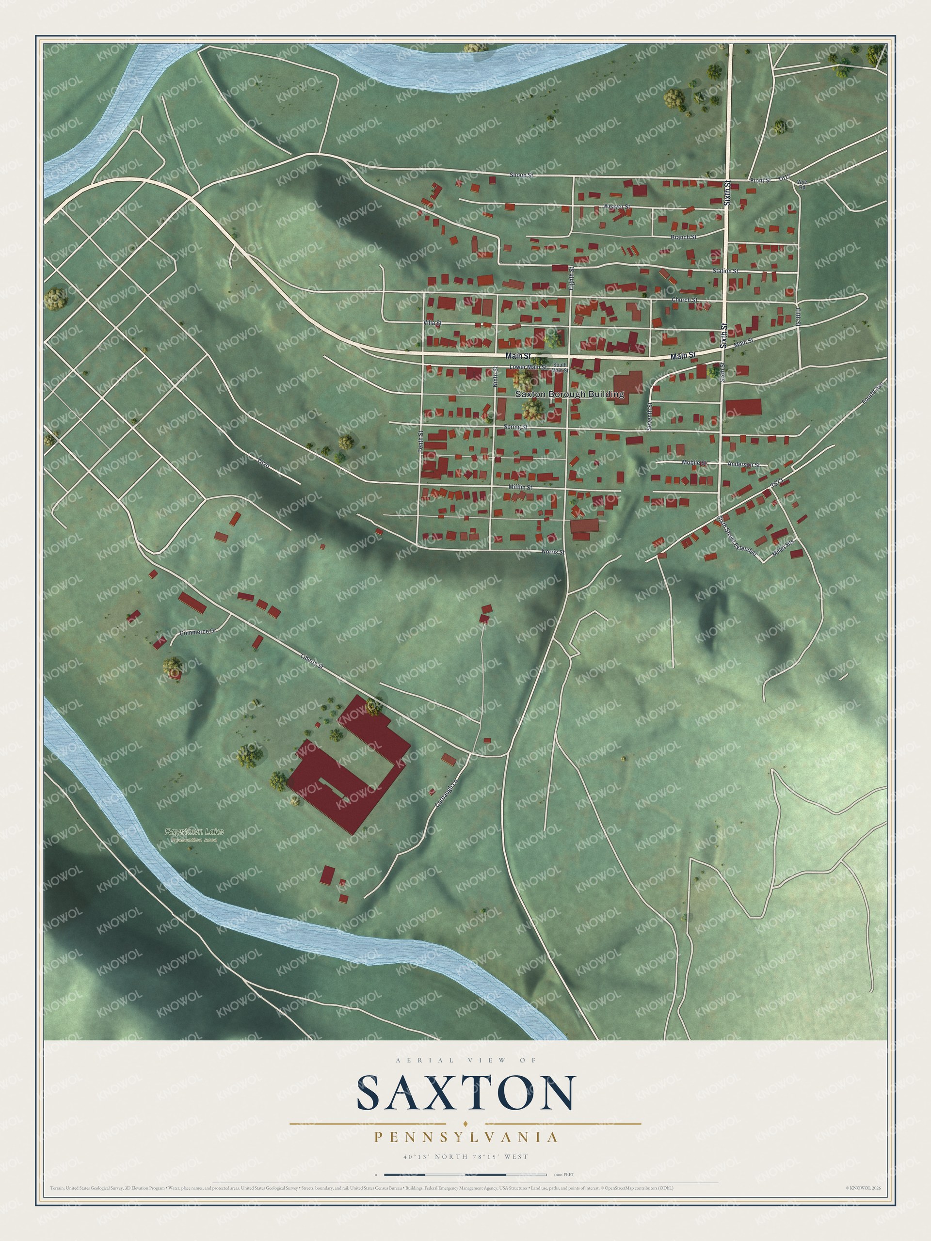 Watermarked full-map preview of Saxton, Pennsylvania