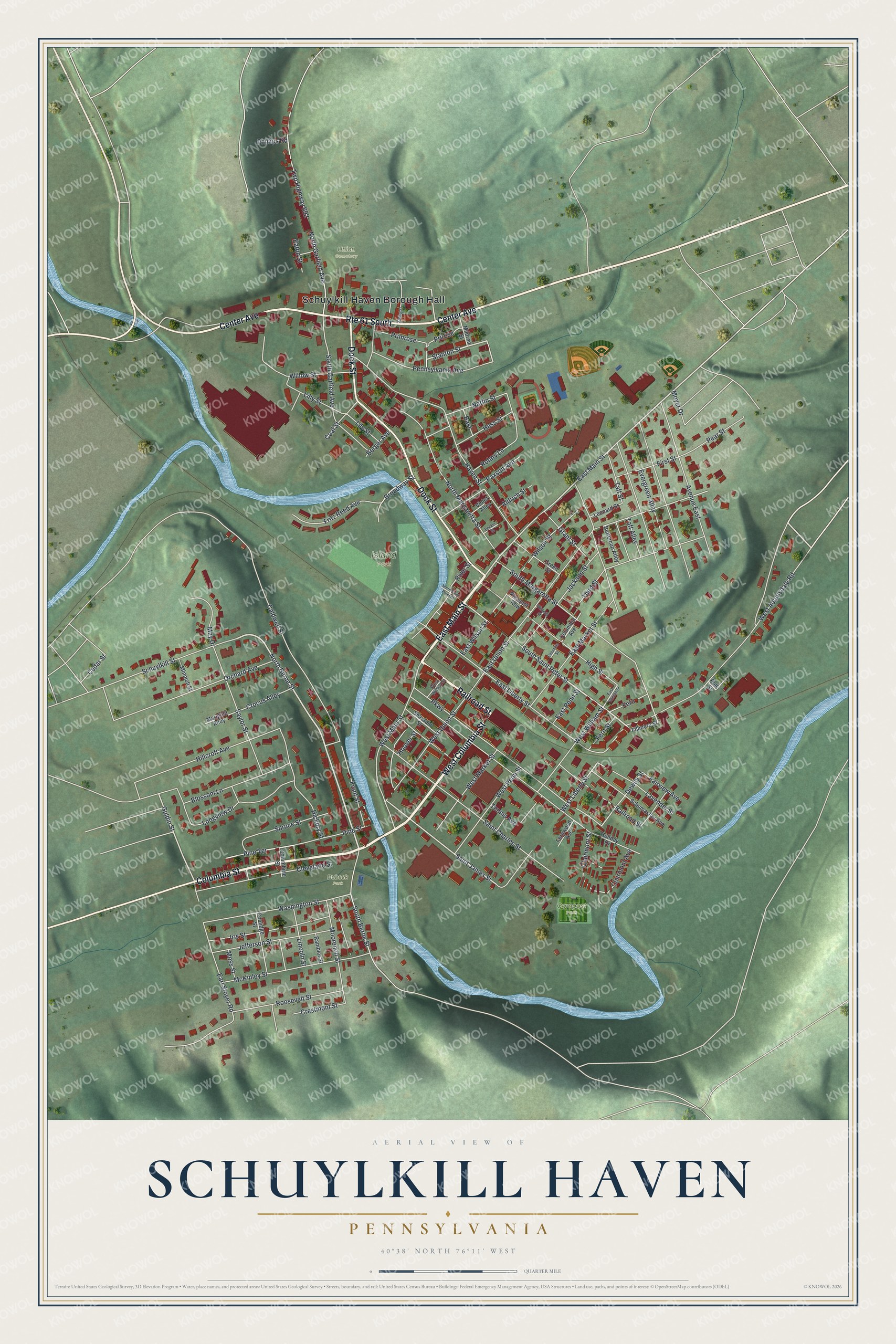 Watermarked full-map preview of Schuylkill Haven, Pennsylvania