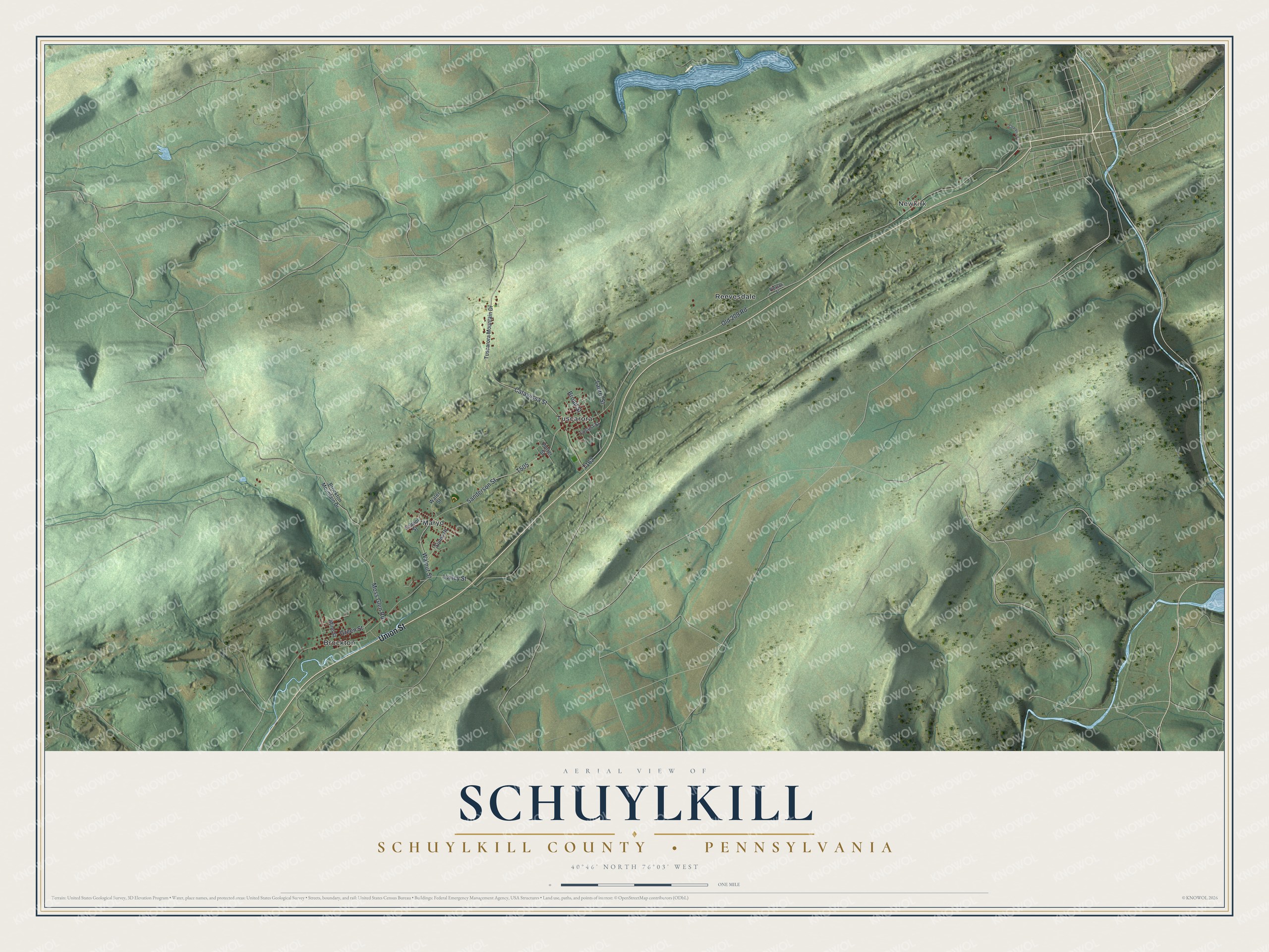Watermarked full-map preview of Schuylkill, Pennsylvania