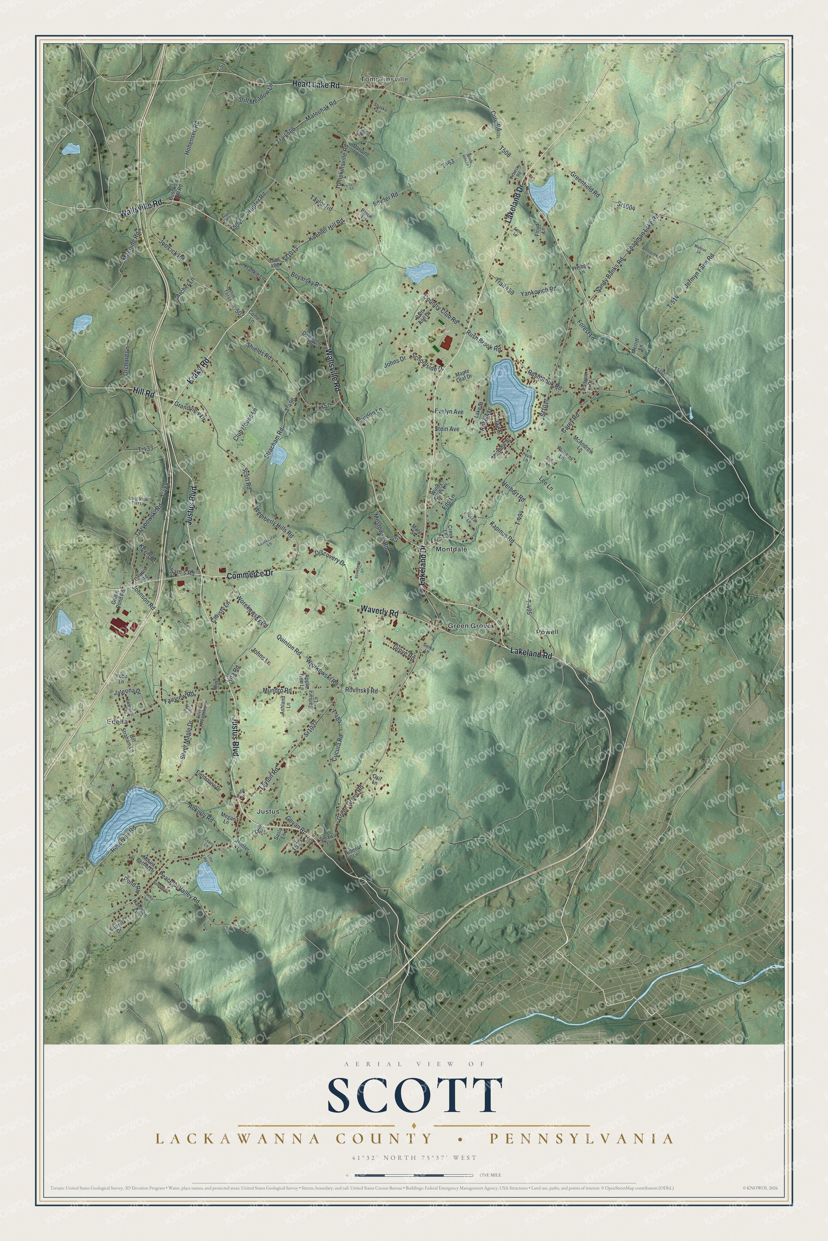 Watermarked full-map preview of Scott, Pennsylvania