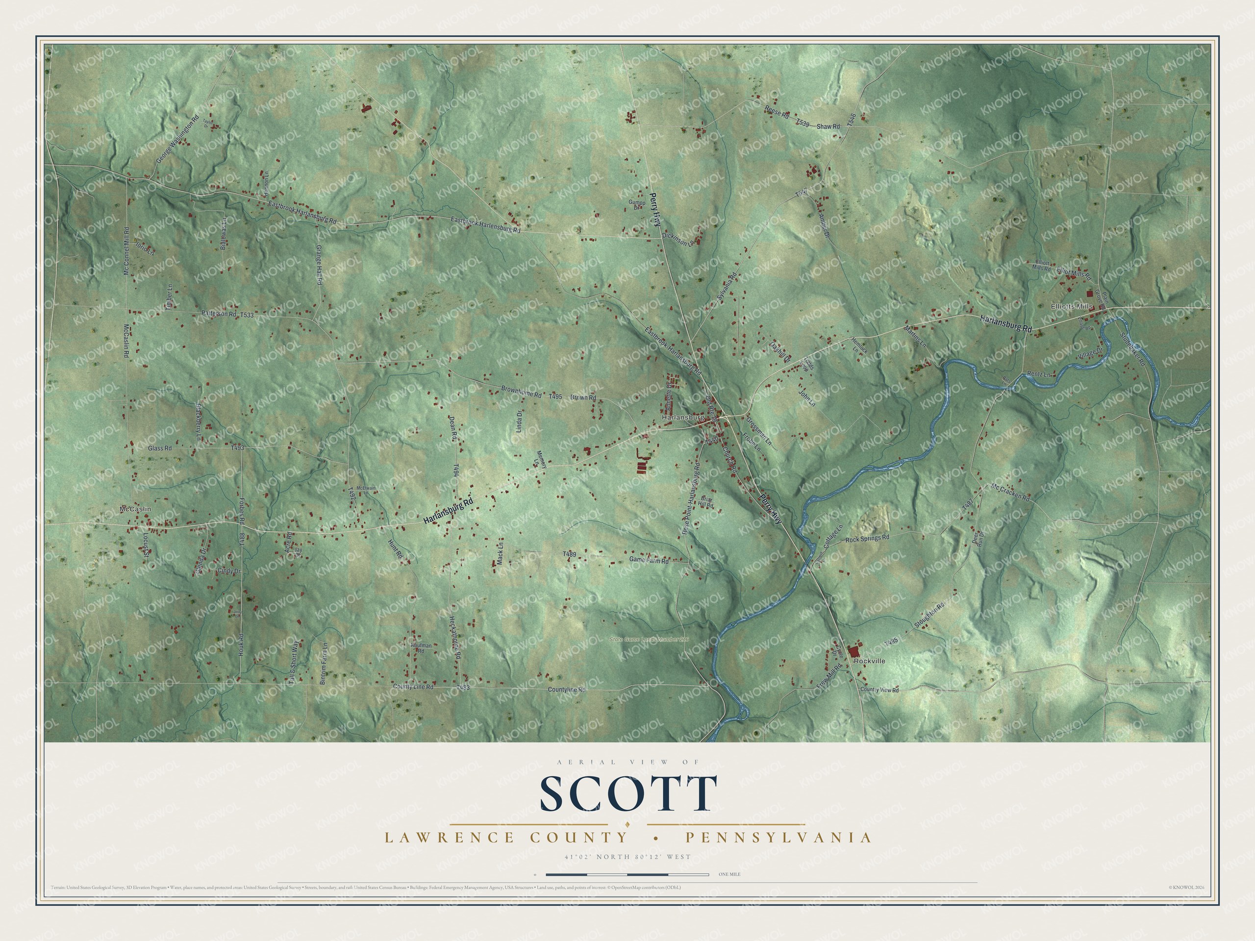 Watermarked full-map preview of Scott, Pennsylvania