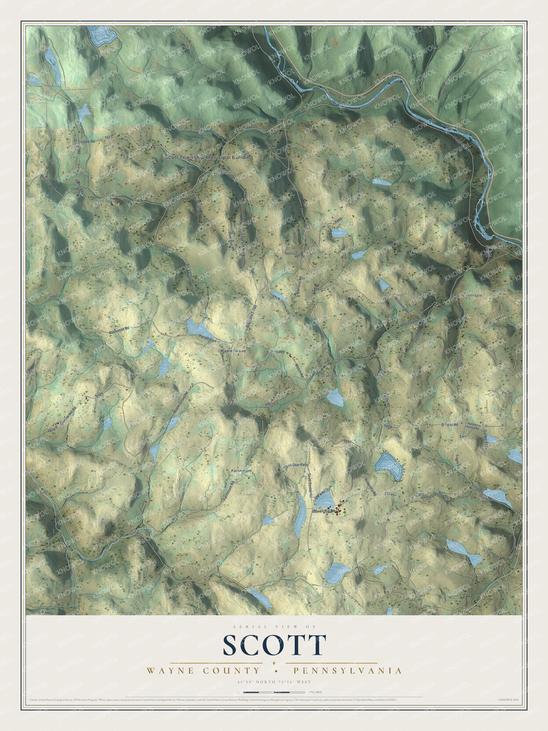 Watermarked full-map preview of Scott, Pennsylvania