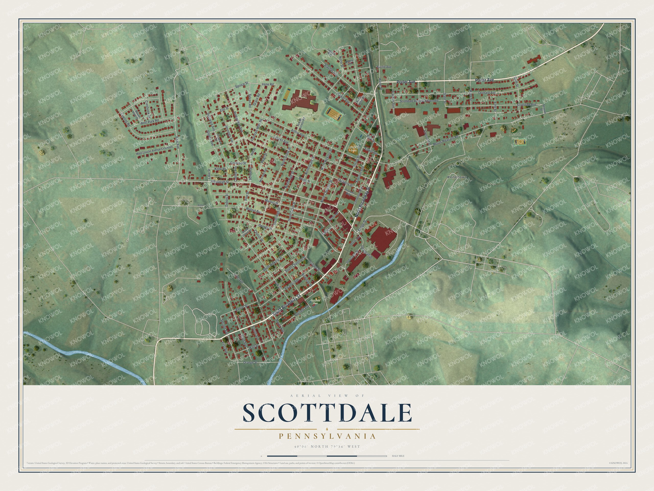 Watermarked full-map preview of Scottdale, Pennsylvania